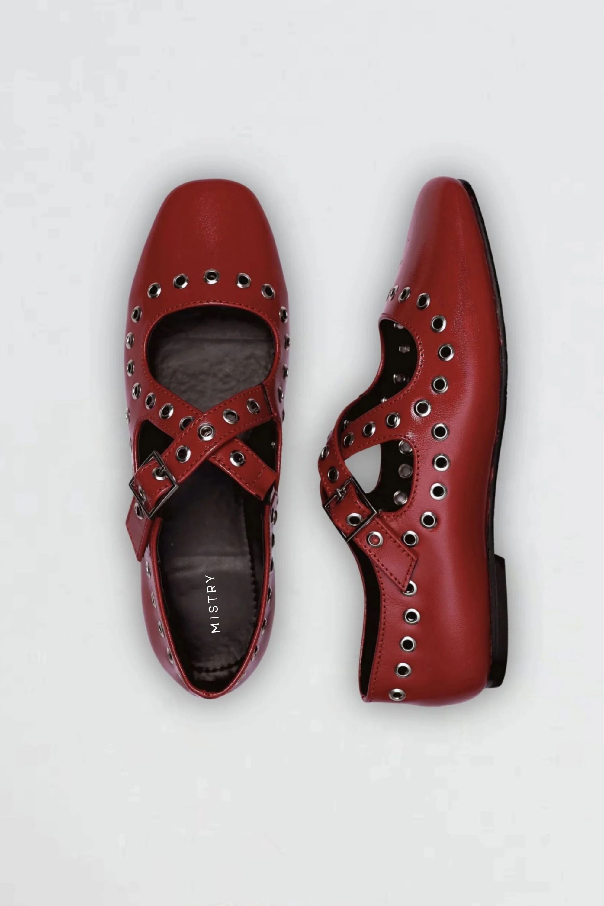 Red Crux Ballerinas with Grommets