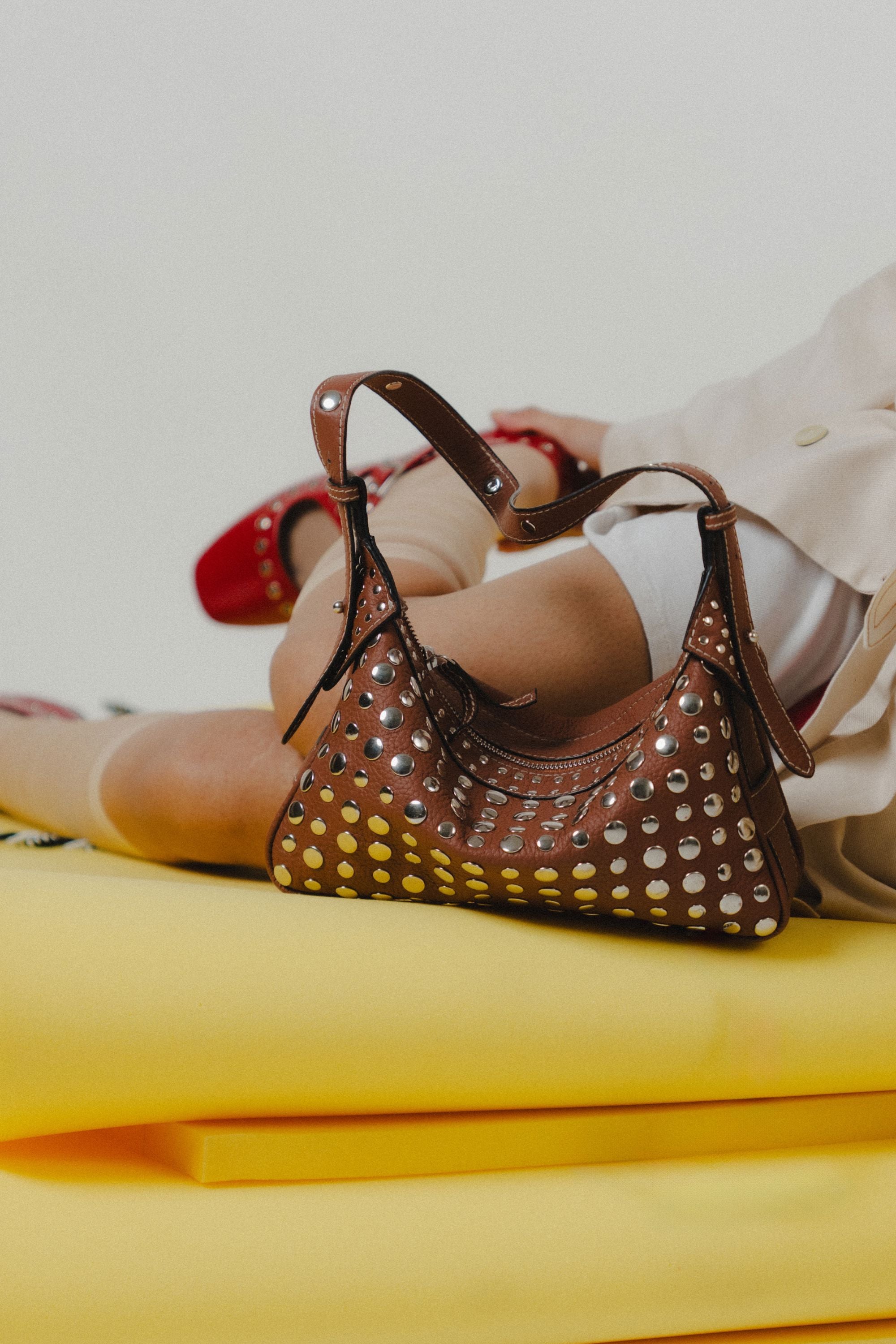 Icon Studded Baguette in Terra