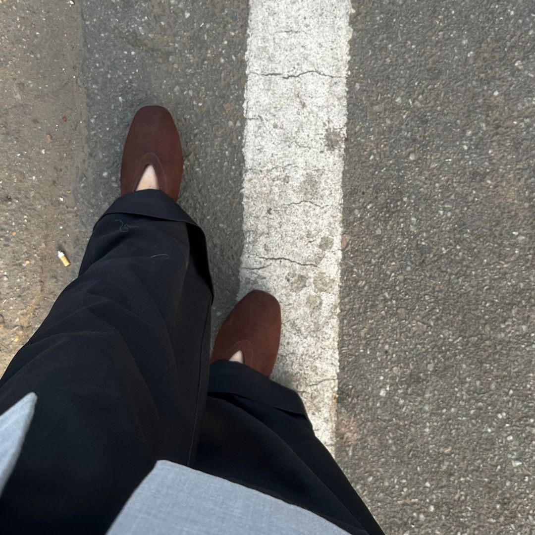 Ballet Flats in Brown Suede