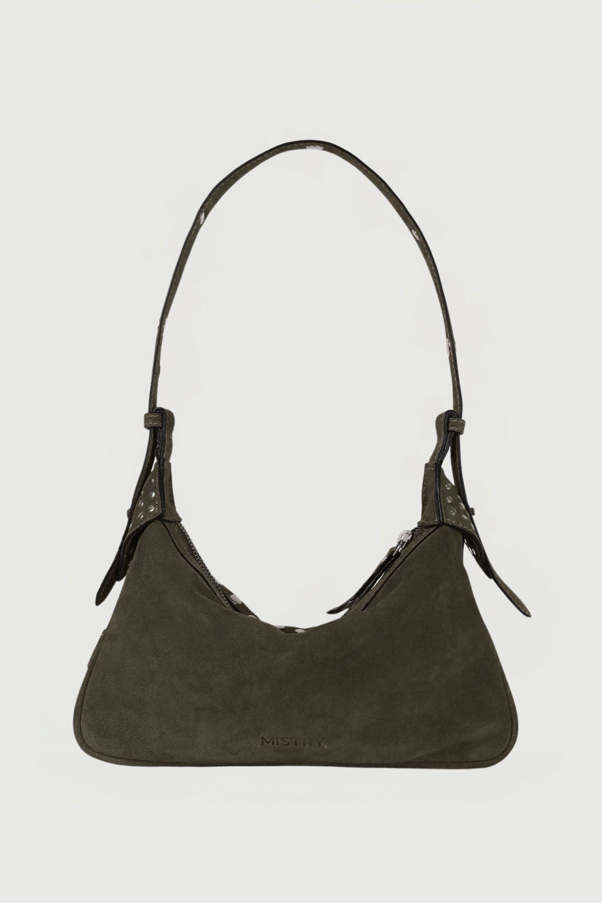Icon Studded Baguette in Olive Green