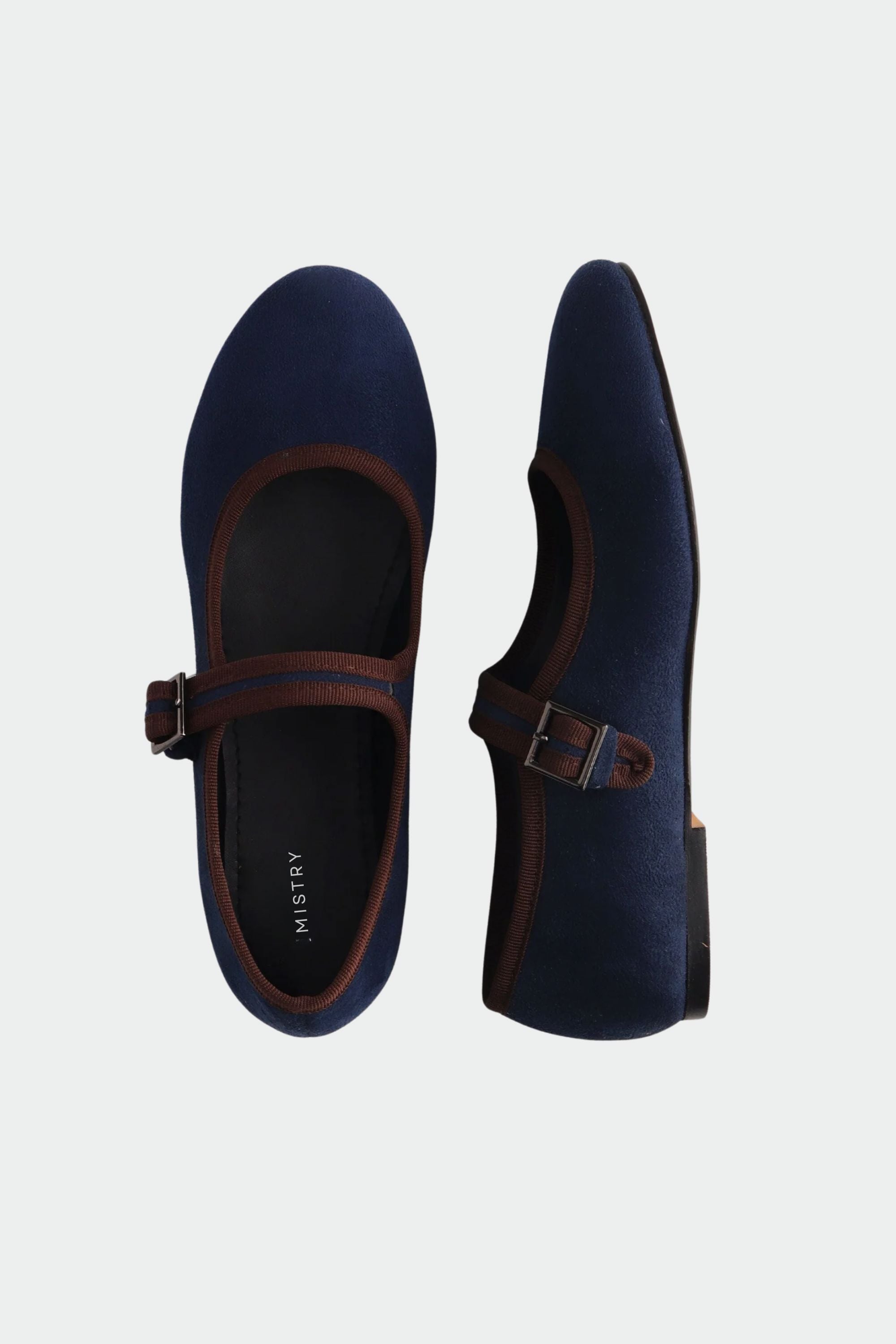 Suede Ballerinas in Navy Blue