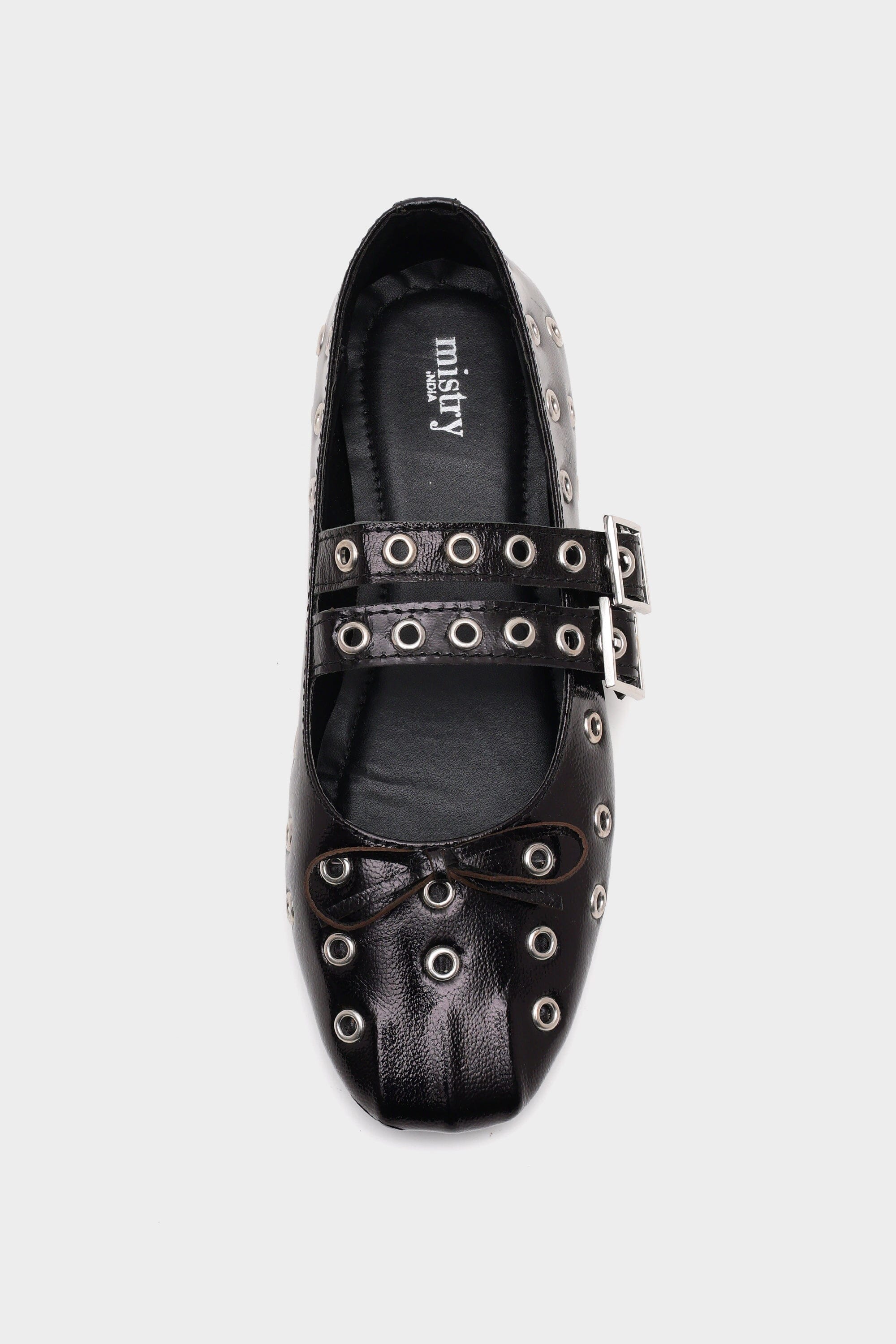 Black Rogue Ballerinas with Grommets