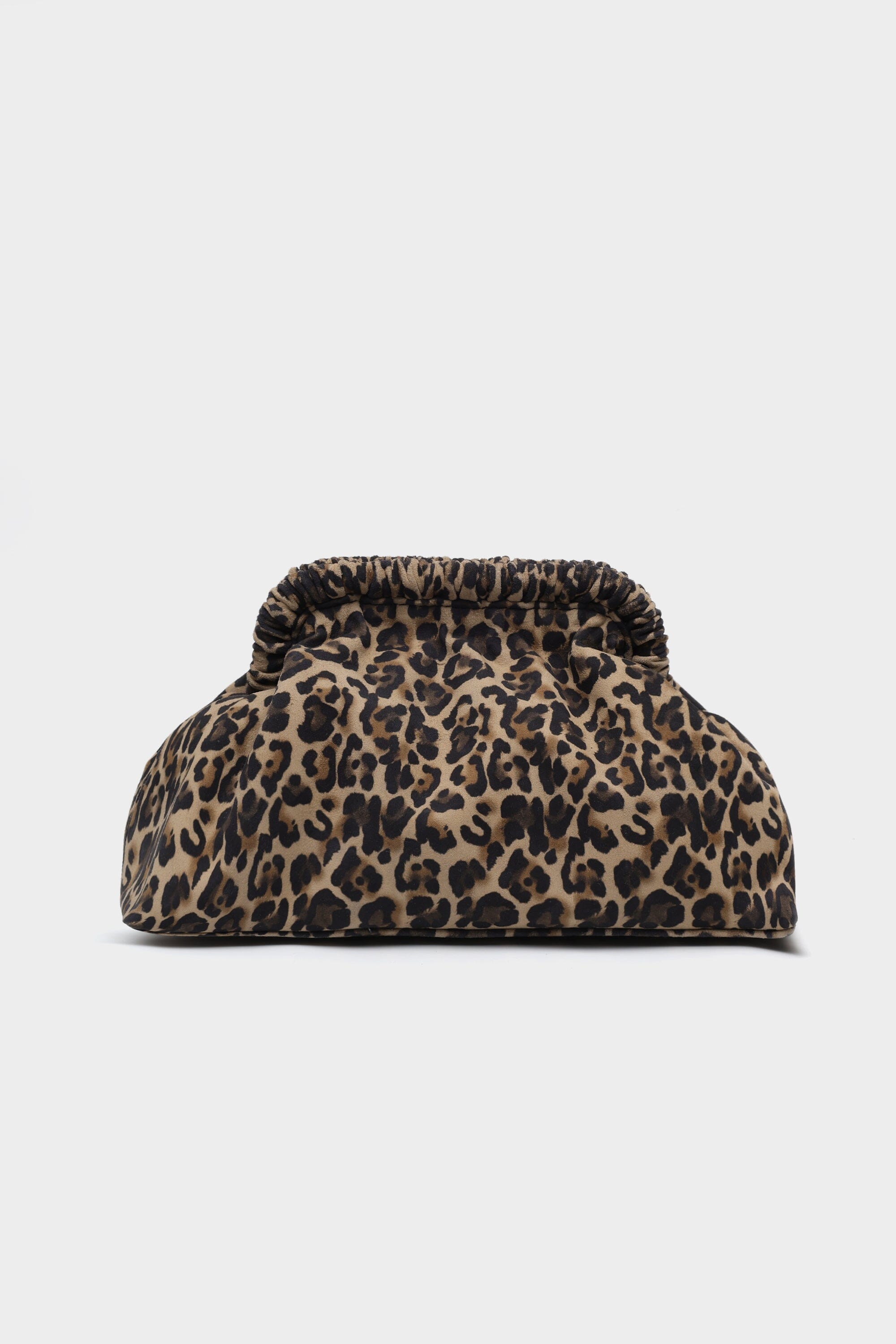 Slouch Clutch in Beige Leopard