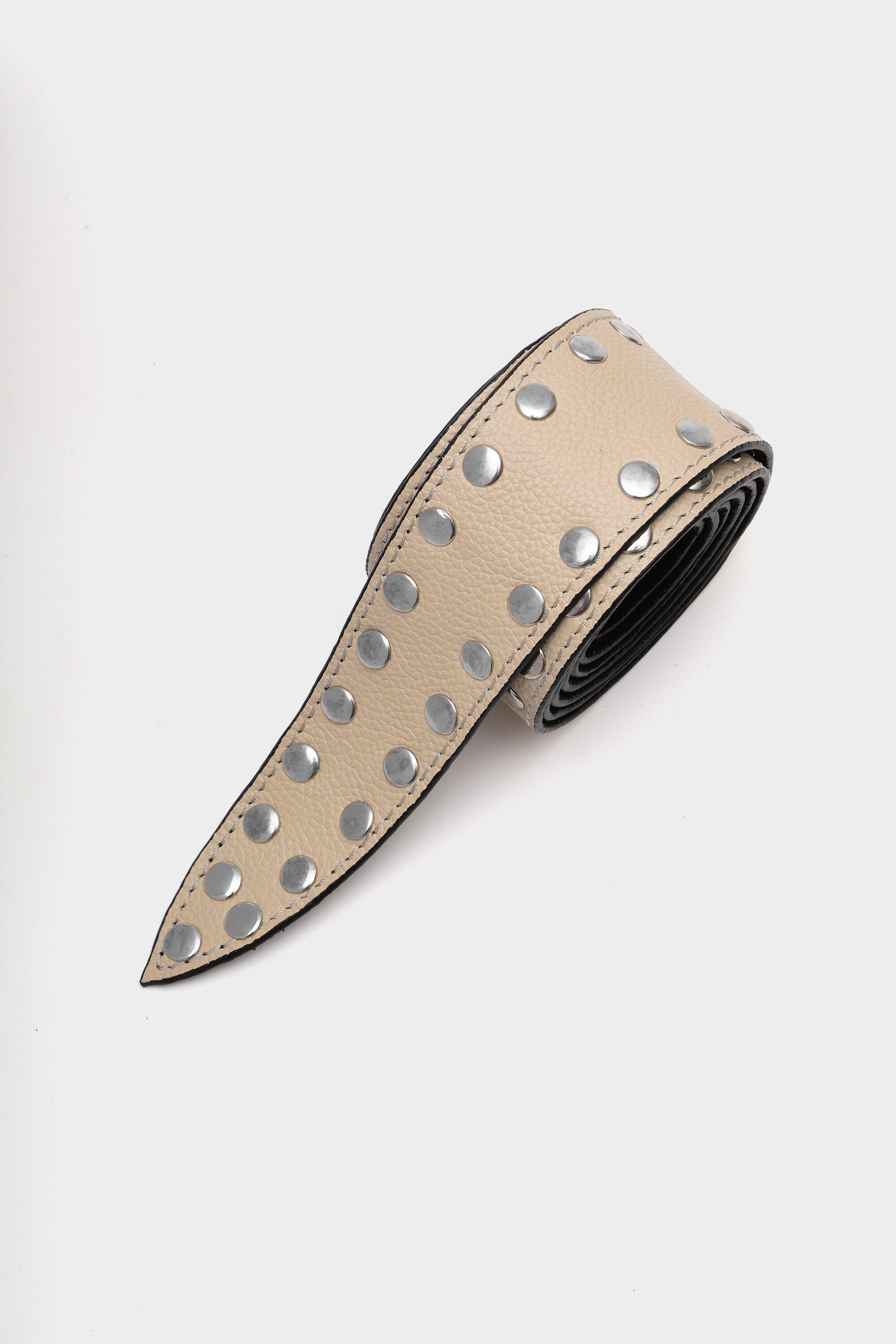 Ecru Studded Suede Belt