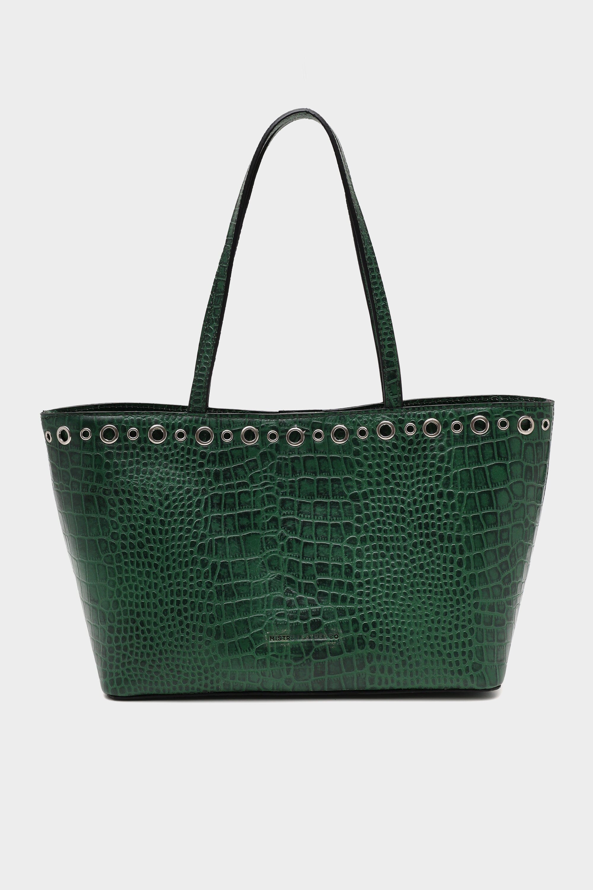 Basic Tote Mini in Forest Green with Eyelet Details