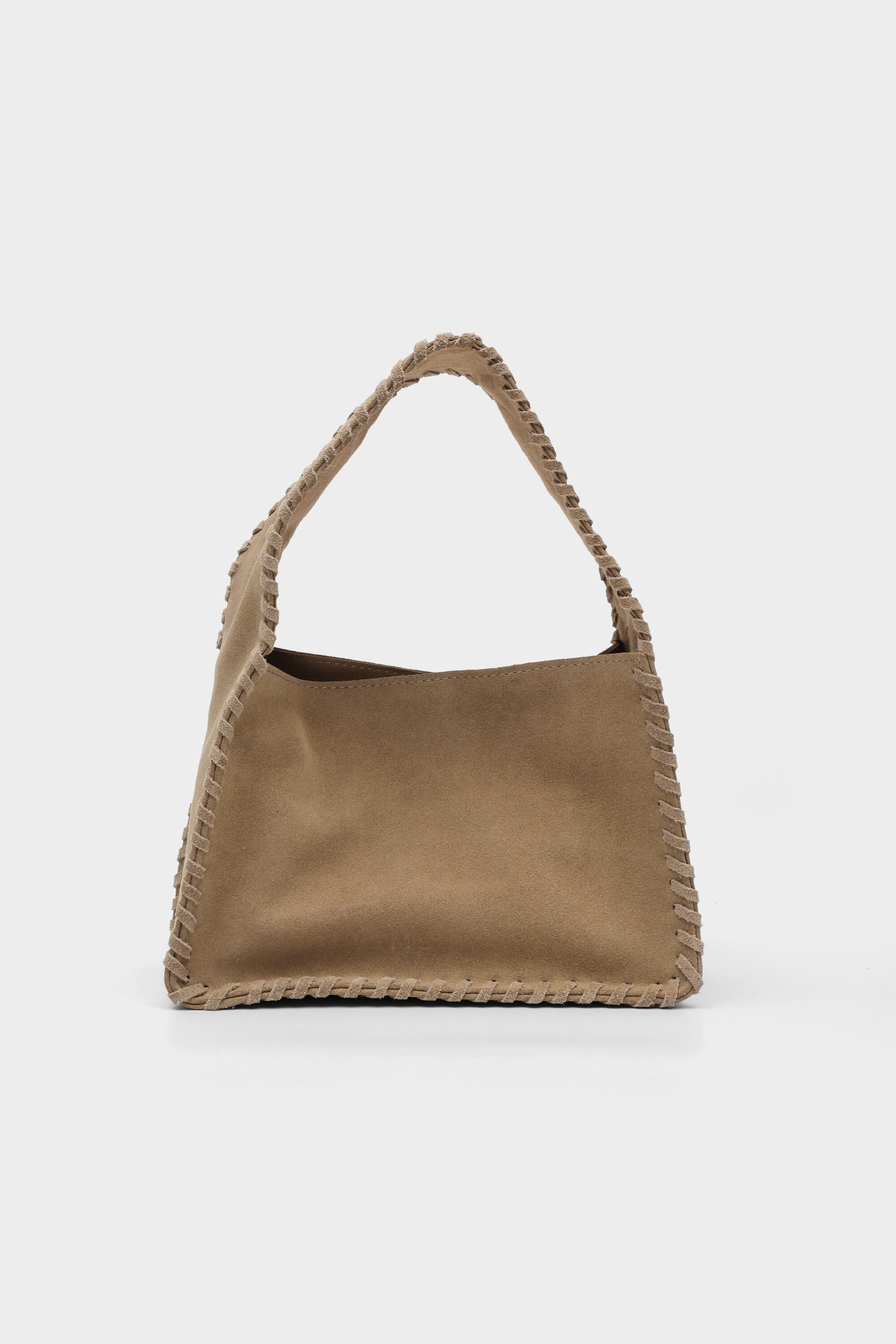 Bento Mini in Off-White Suede Whipstitch