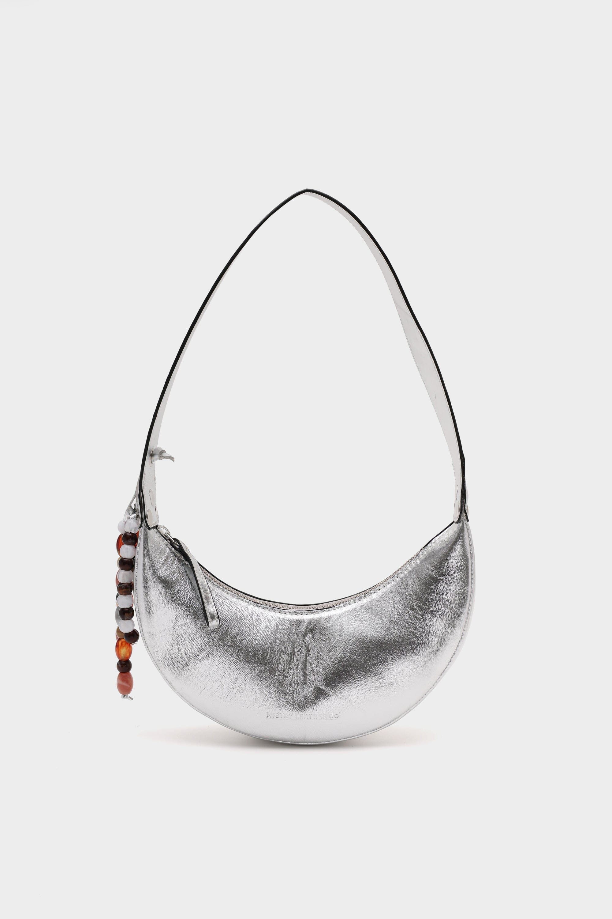 Selena in Silver Patent Leather with Bead Embellishments