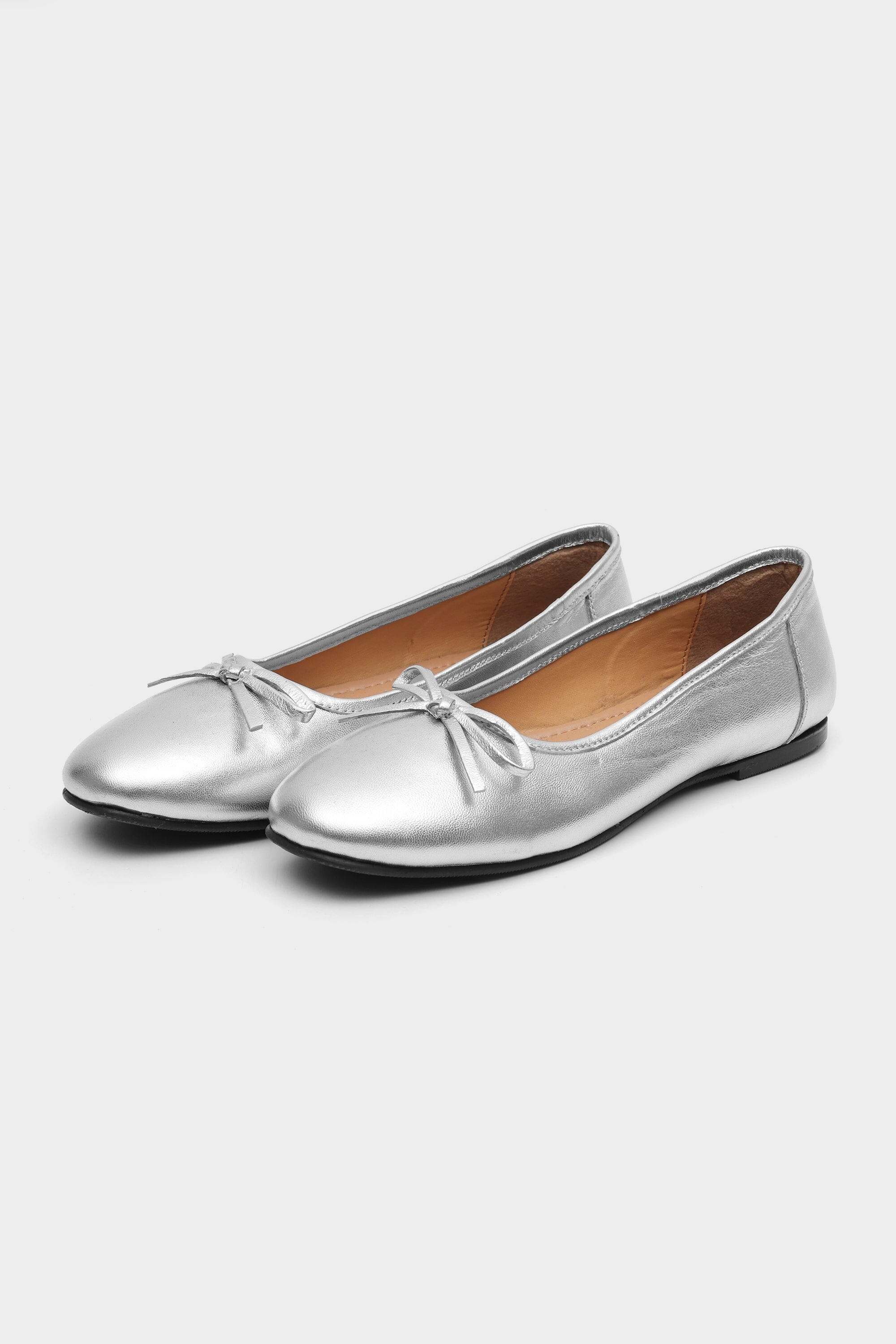 Margot Ballet Flats in Crushed Silver