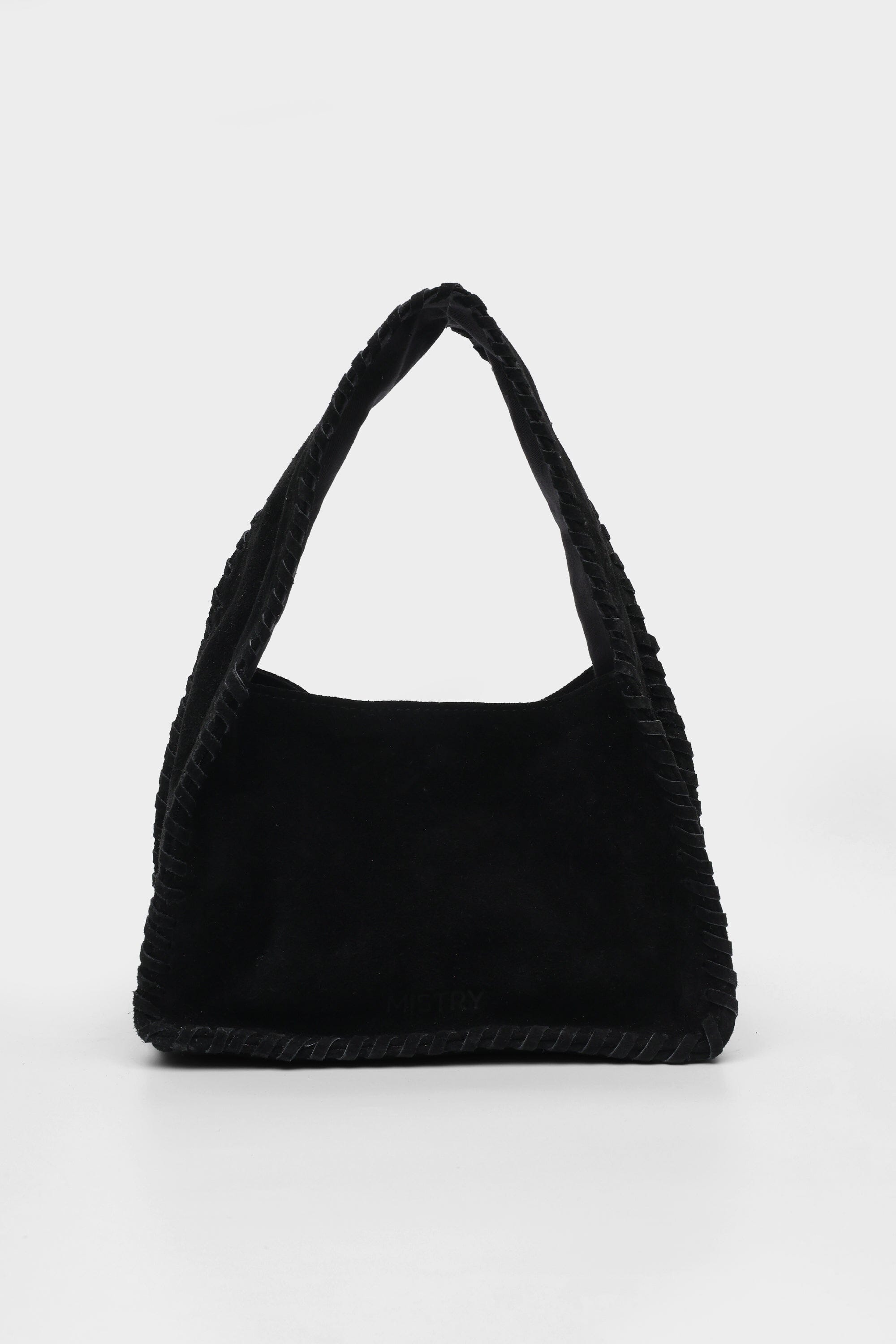 Bento Large in Black Suede Whipstitch