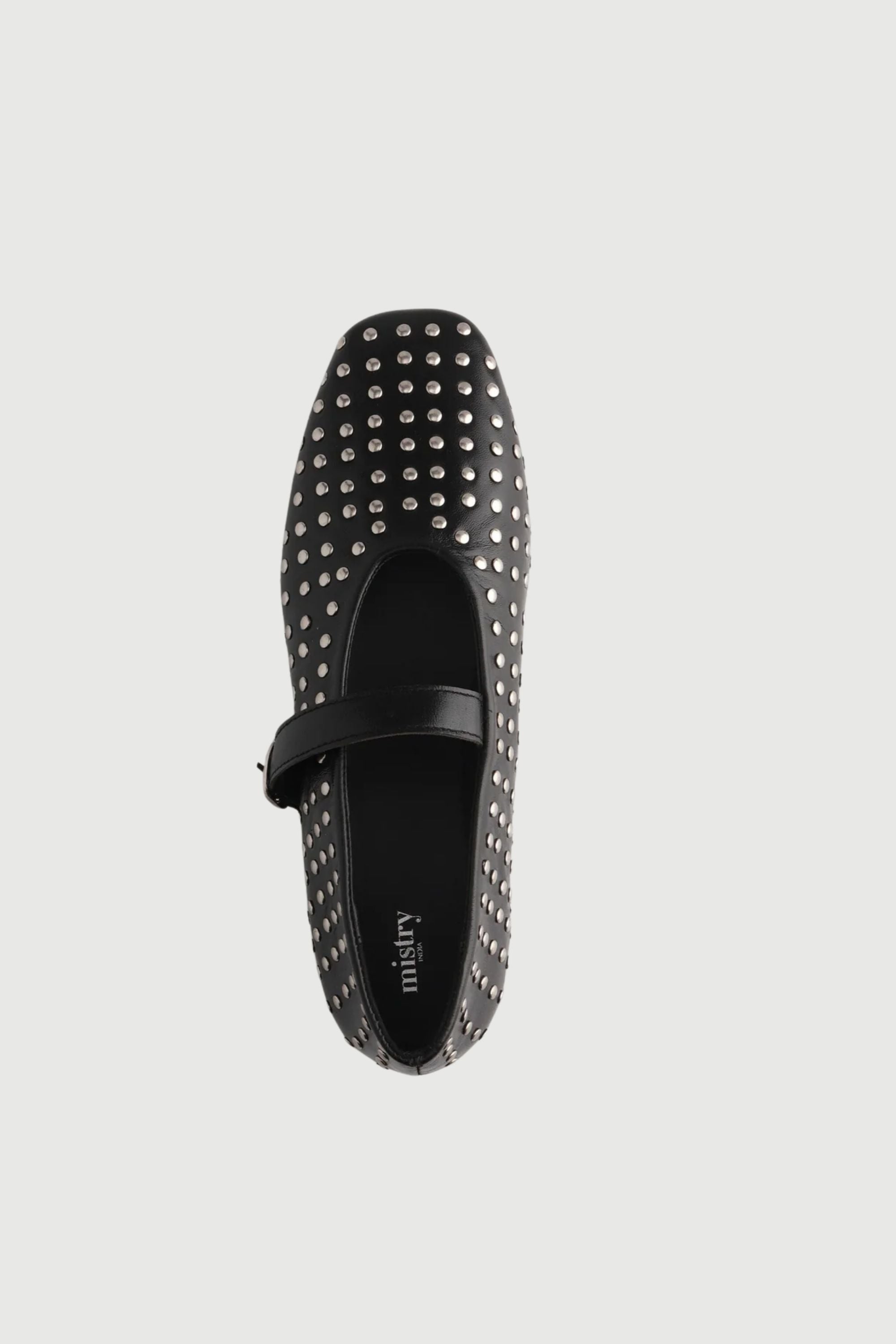 Black Ballet Flats with Rivets