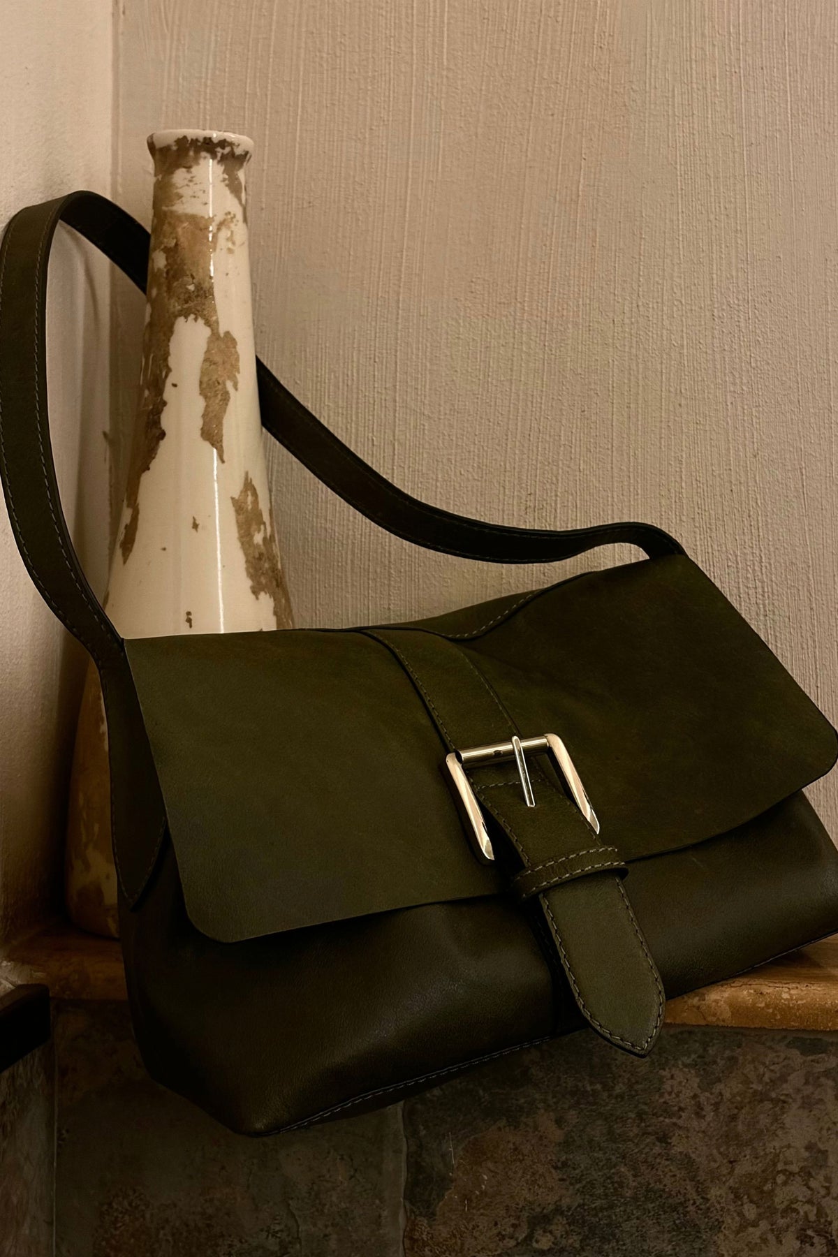 Marlow Flap Bag in Olive Green