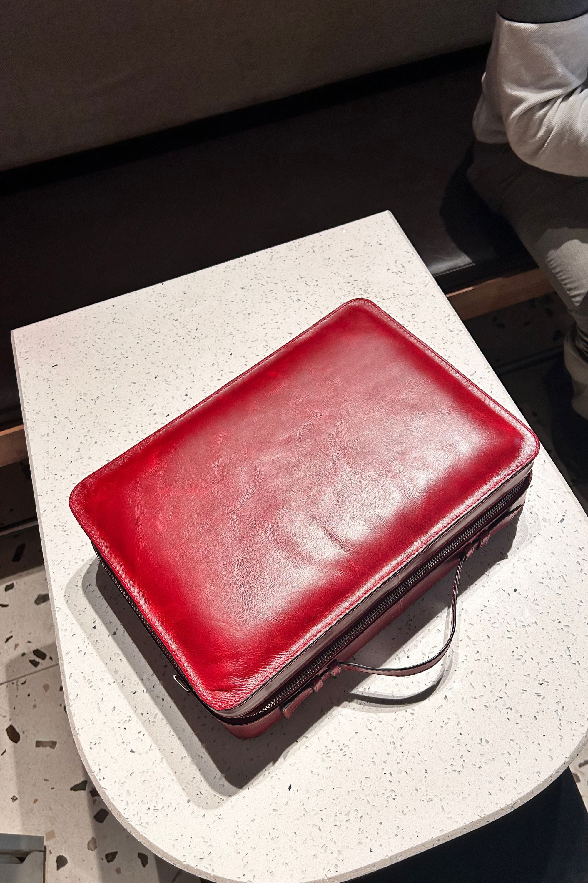 Briefcase in Cherry Red