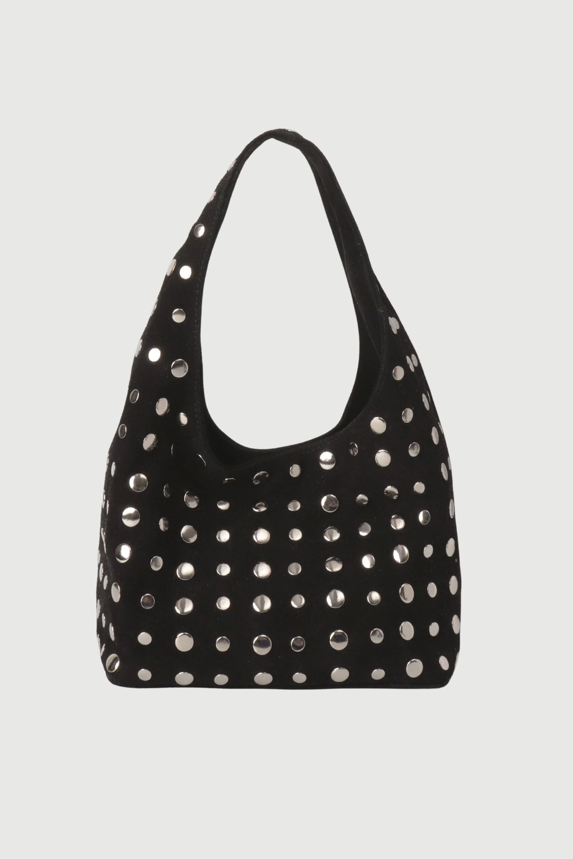 Icon Studded Midi in Black Suede