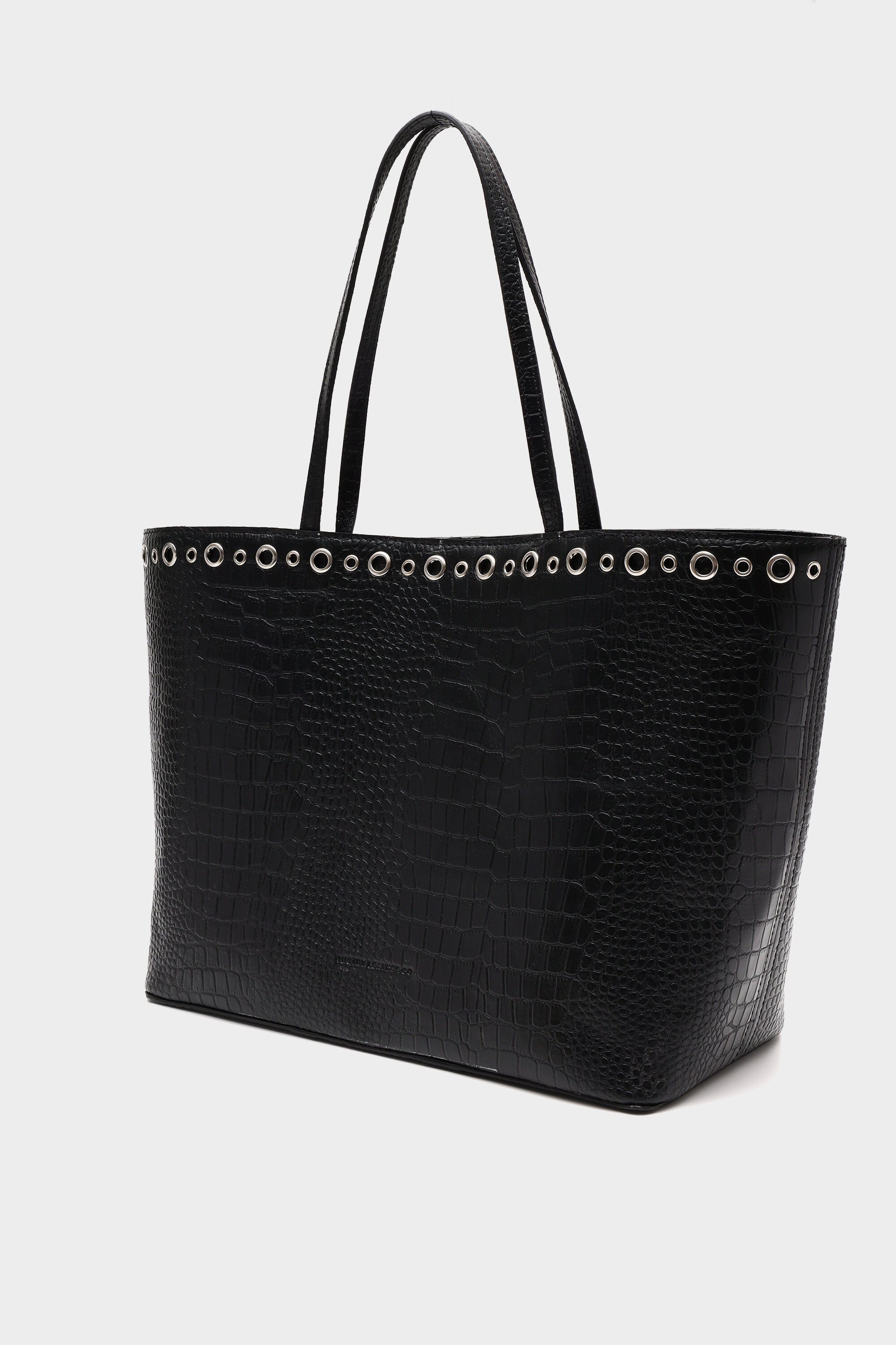 Basic Tote in Black Croc