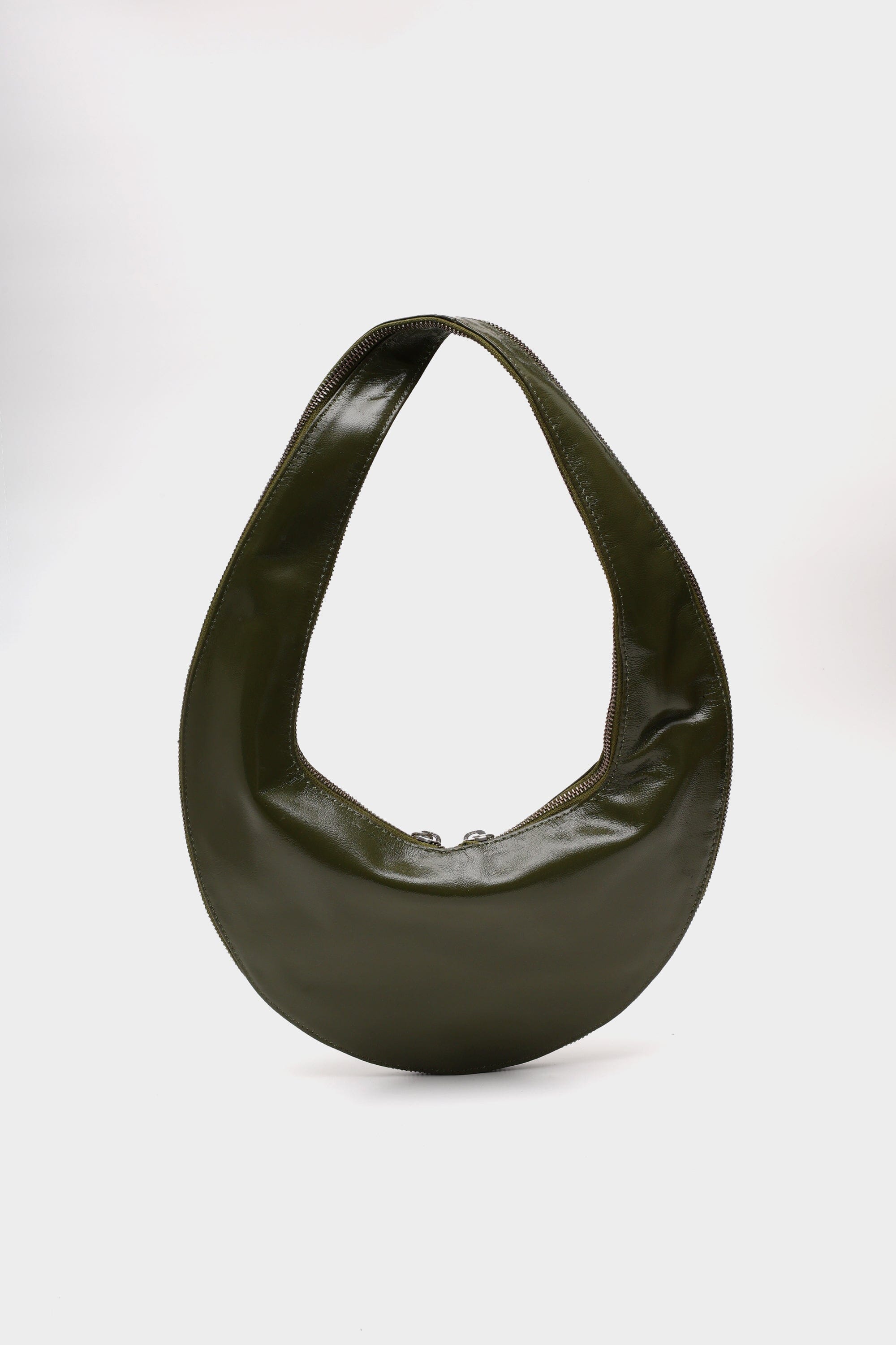 The Sloane Bag with Zipper Details in Dark Olive