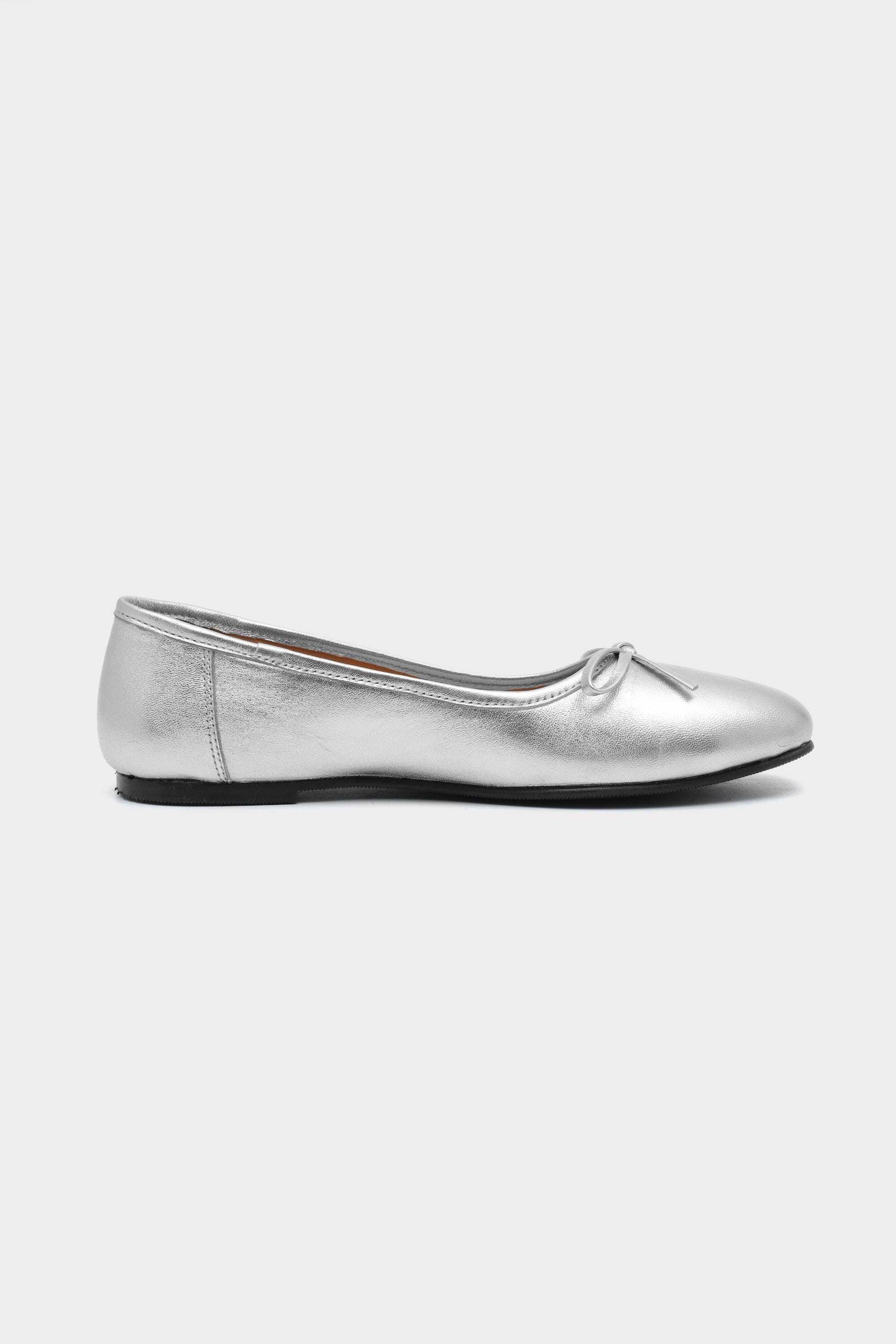 Margot Ballet Flats in Crushed Silver