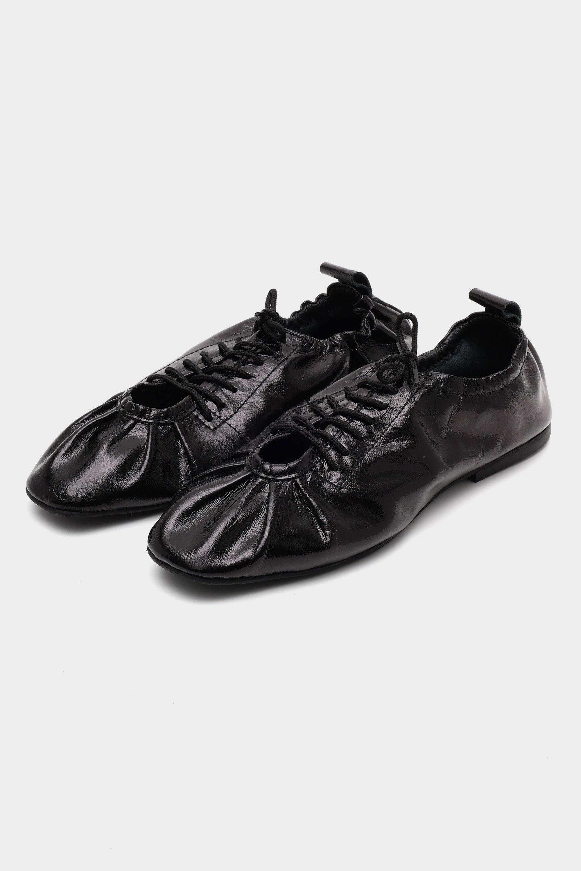 Hand-Ruched Ballerinas Onyx