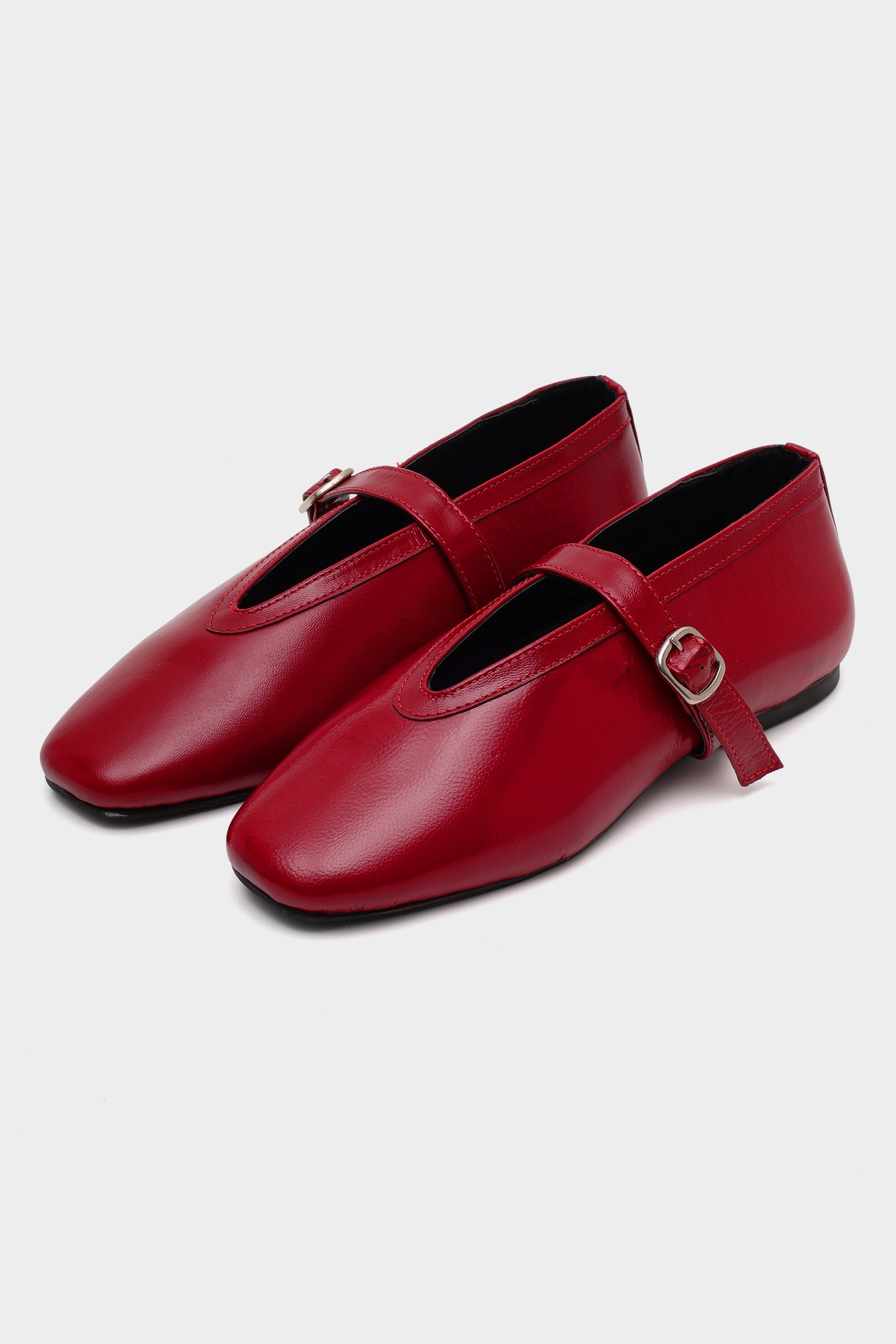 Ballet Flats in Red Patent Leather