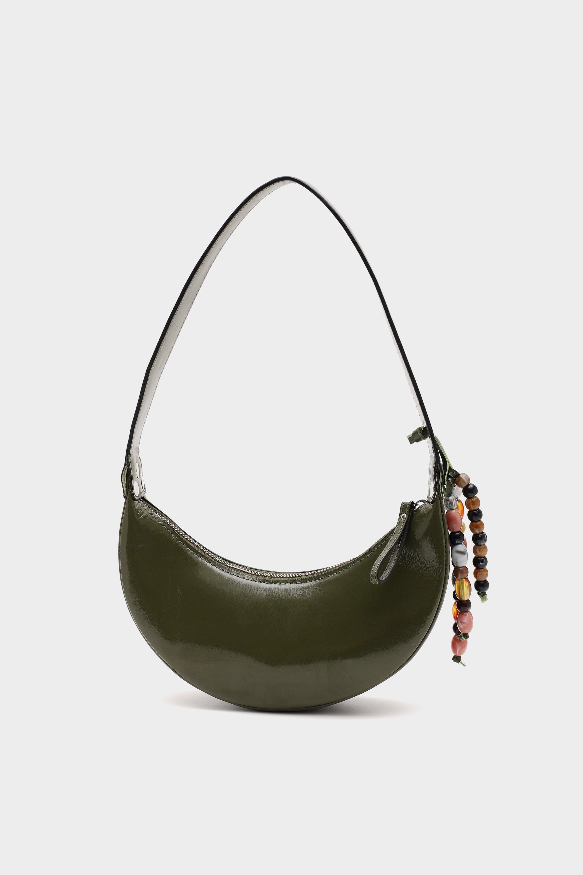 Selena in Olive Green Patent Leather with Embellishments