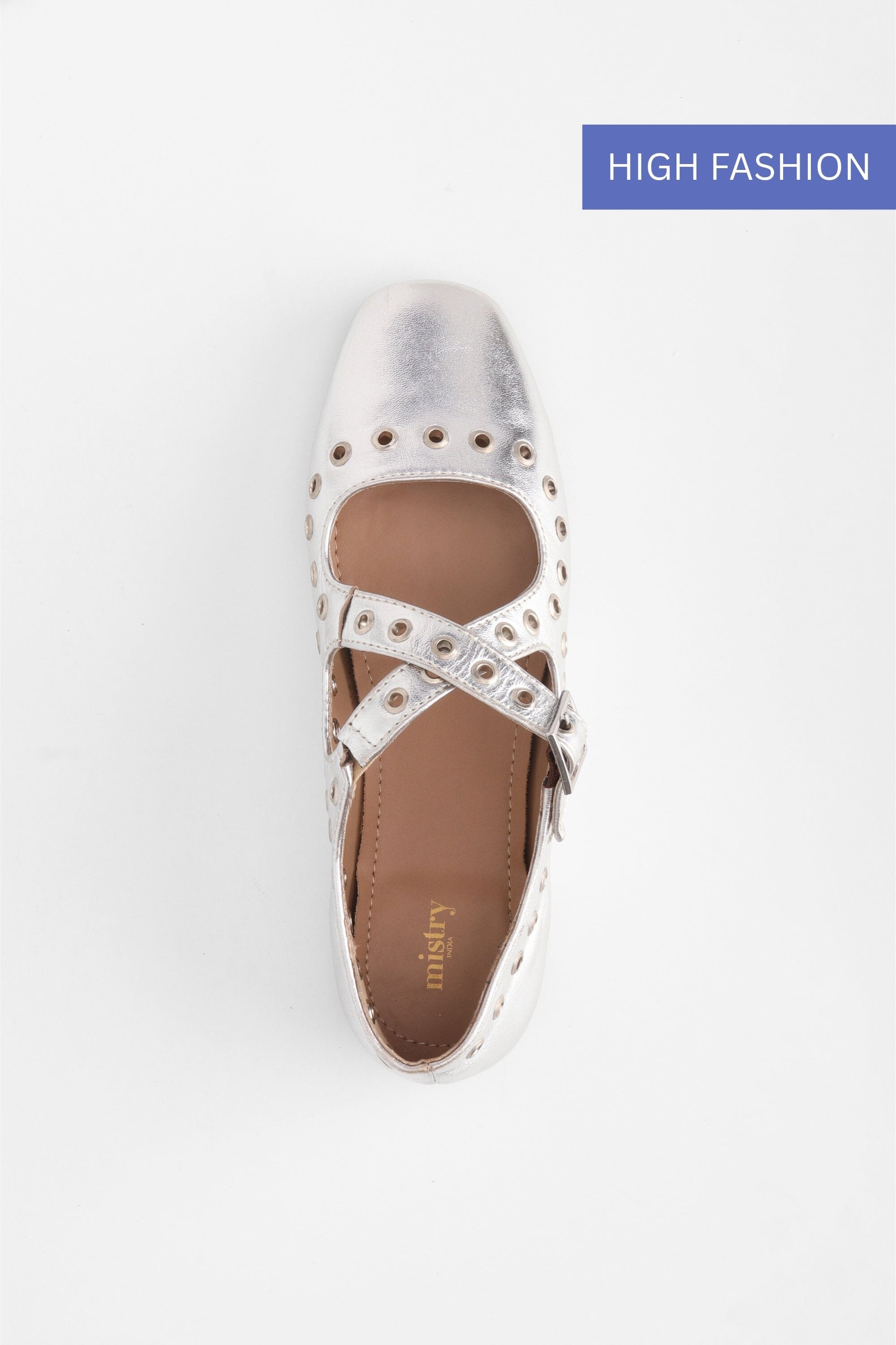 Silver Crux Ballerinas with Grommets