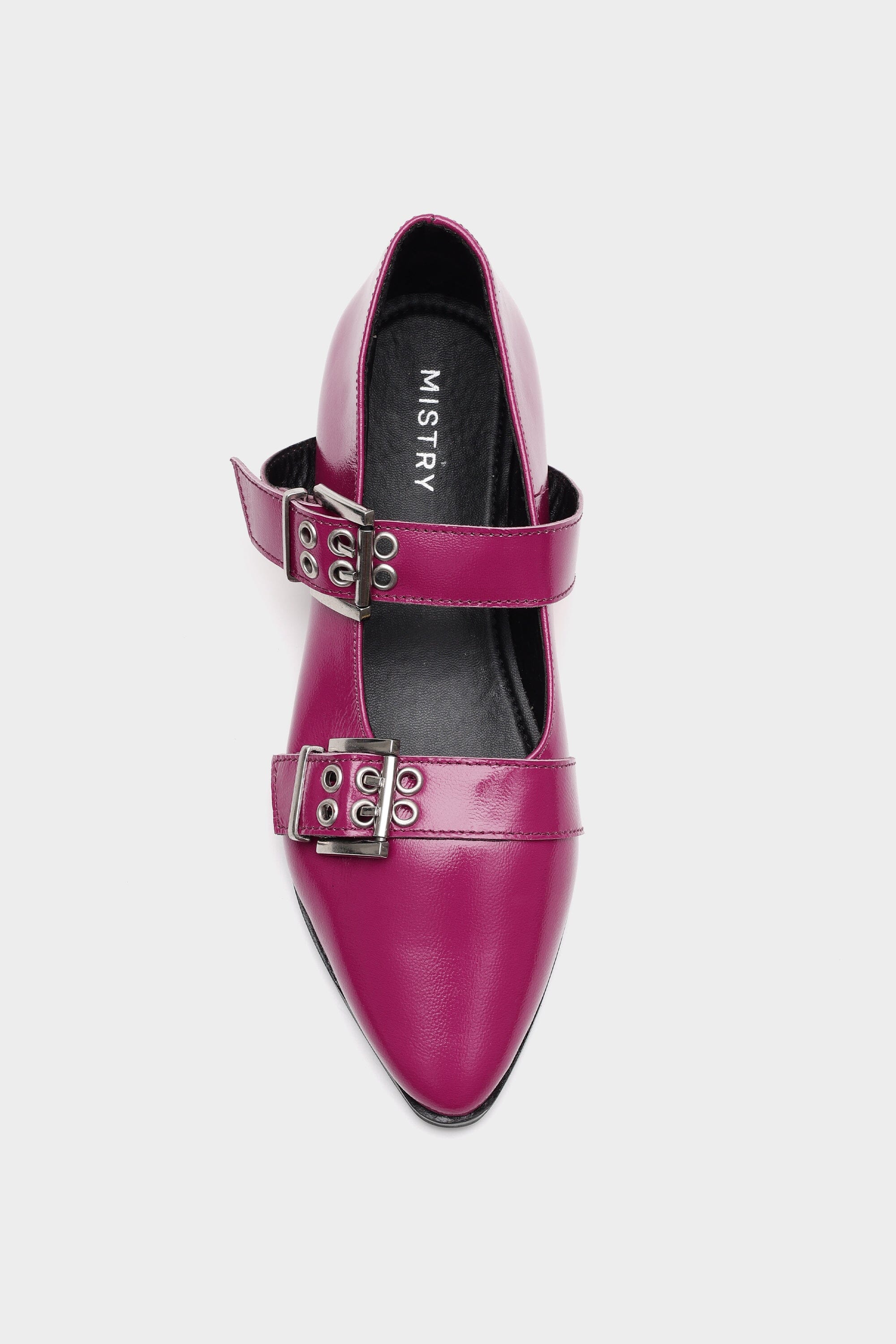 Buckled Ballet Flats in Hot Pink