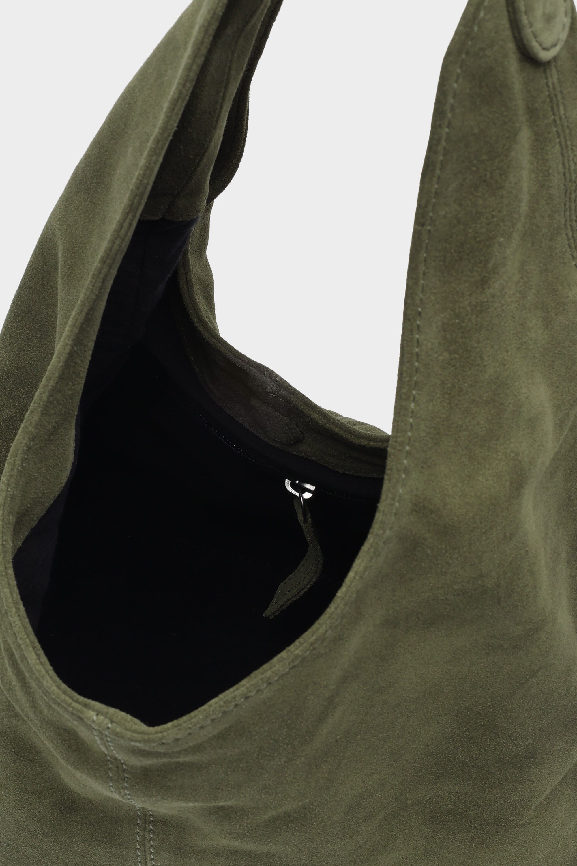 Deve Hobo Tote in Olive Green Suede