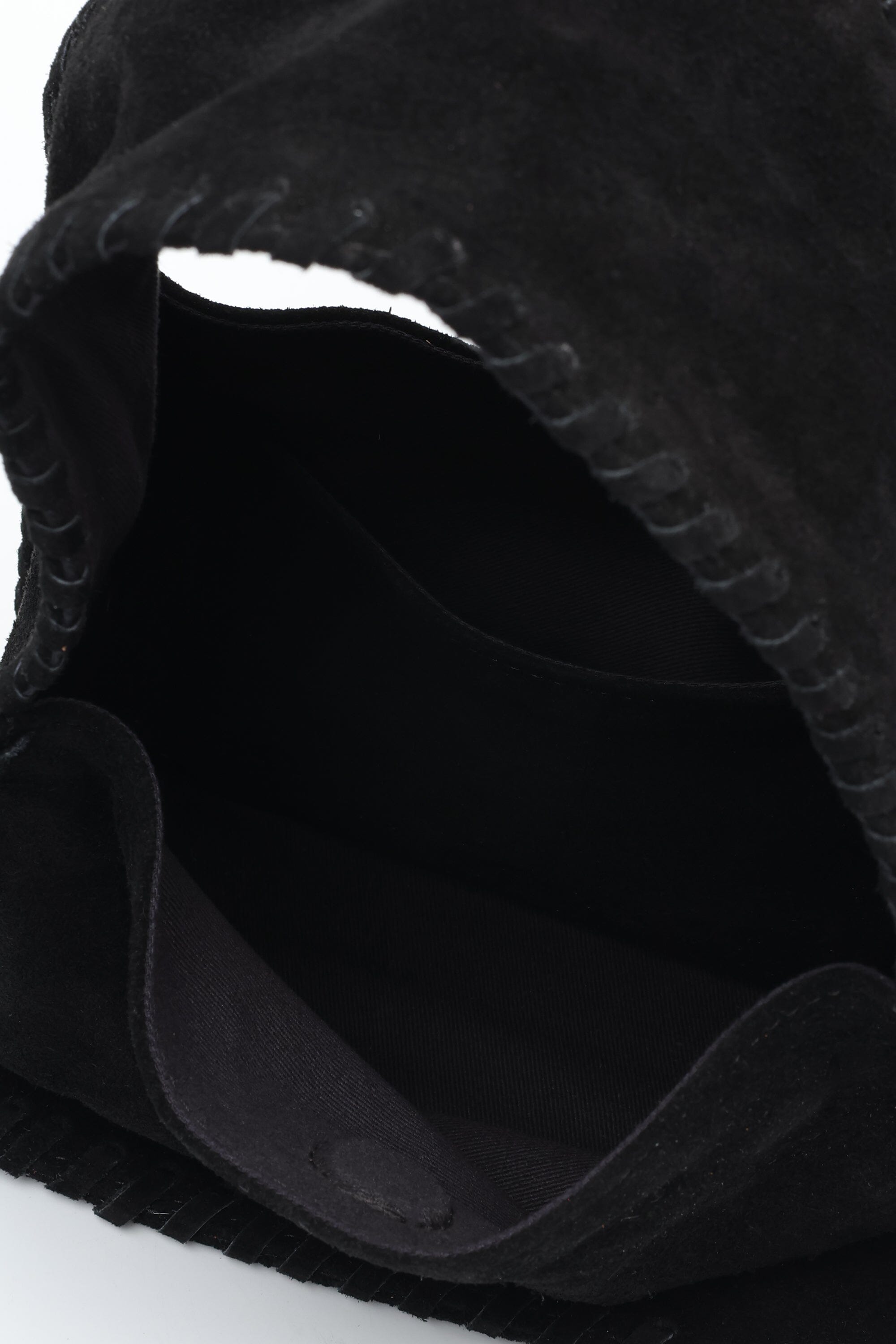 Bento Large in Black Suede Whipstitch