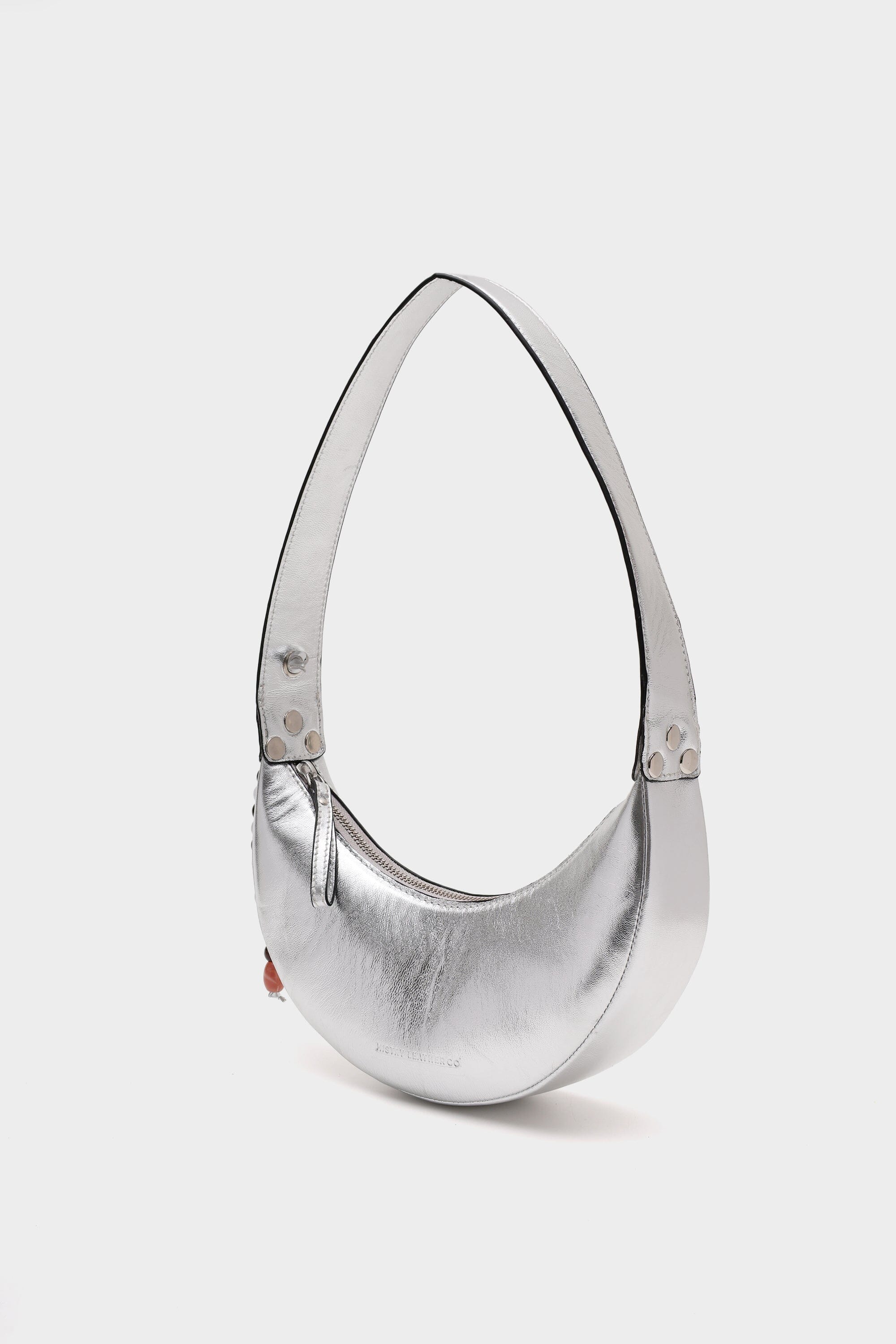 Selena in Silver Patent Leather with Bead Embellishments