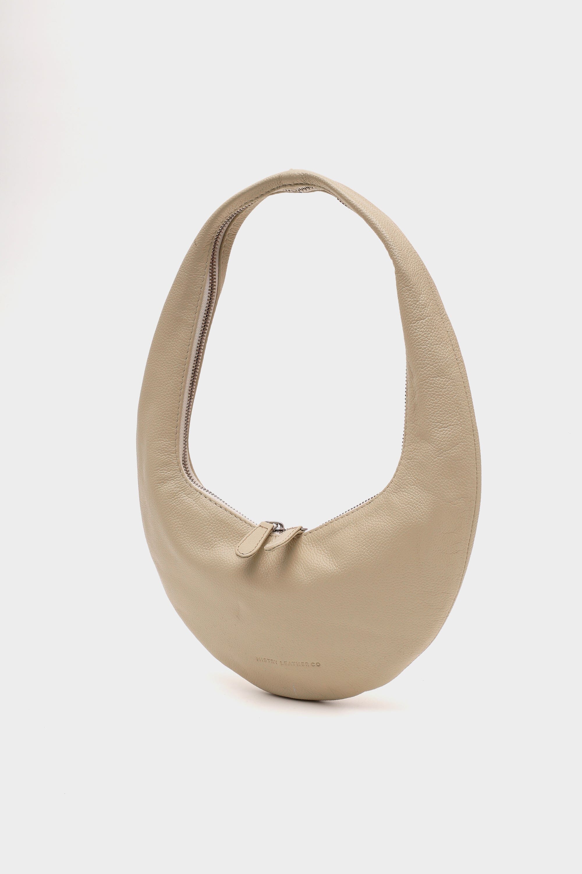 The Sloane Bag with Zipper Details in Off White