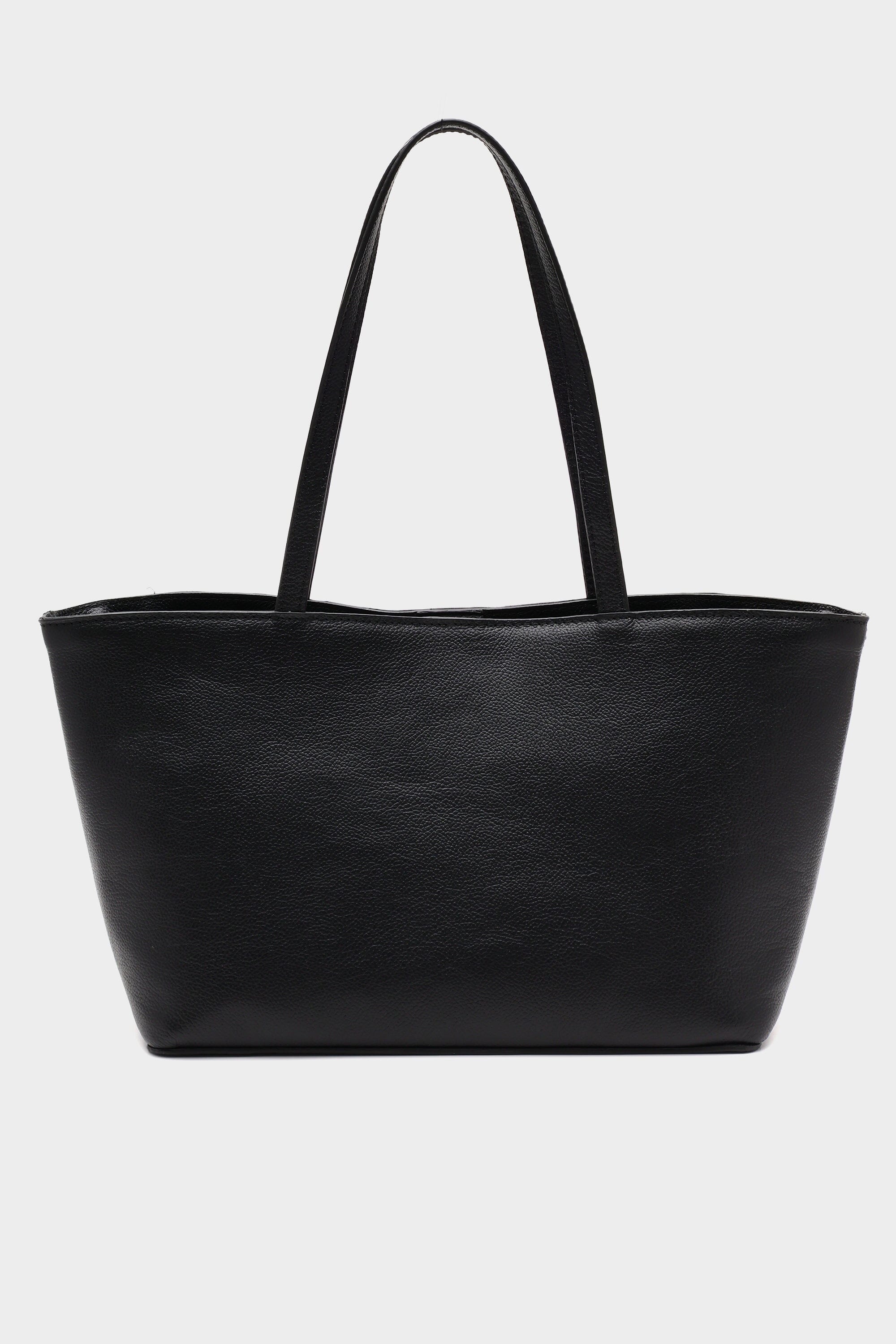 Mini Basic Tote Pebbled Black with Eyelet Details