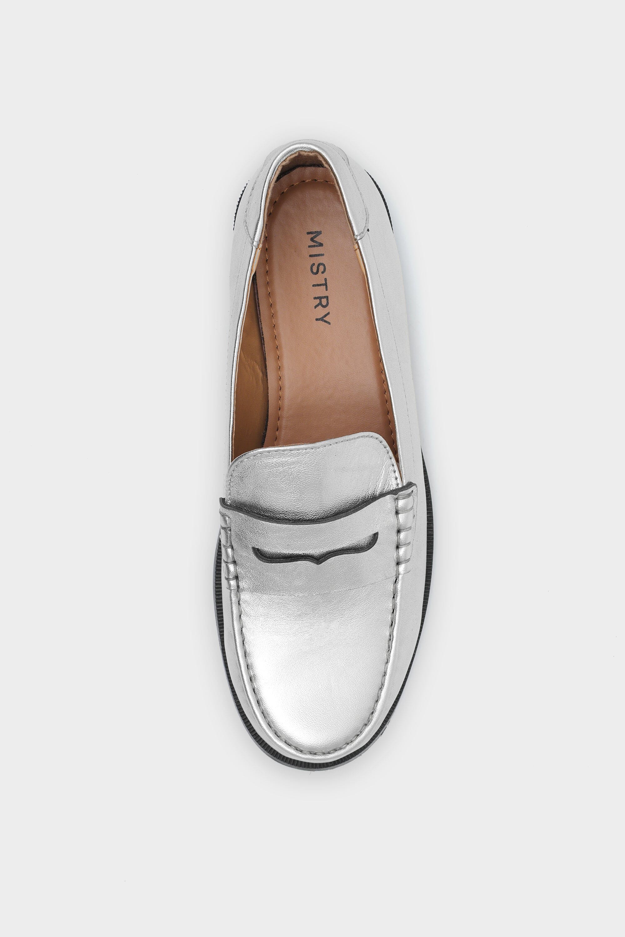 Classic Penny Cut Loafers in Crushed Silver