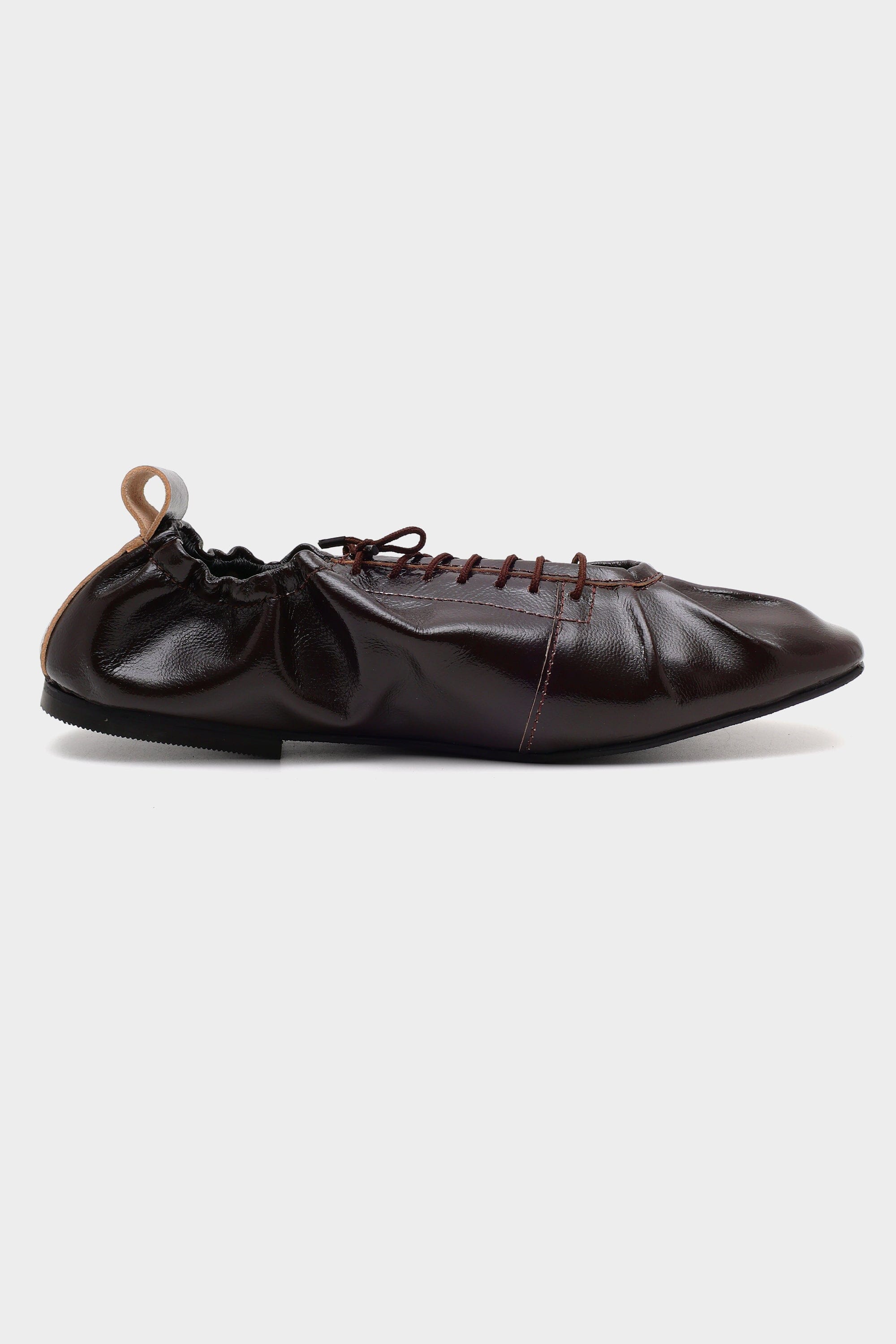 Hand-Ruched Ballerinas Mahogany