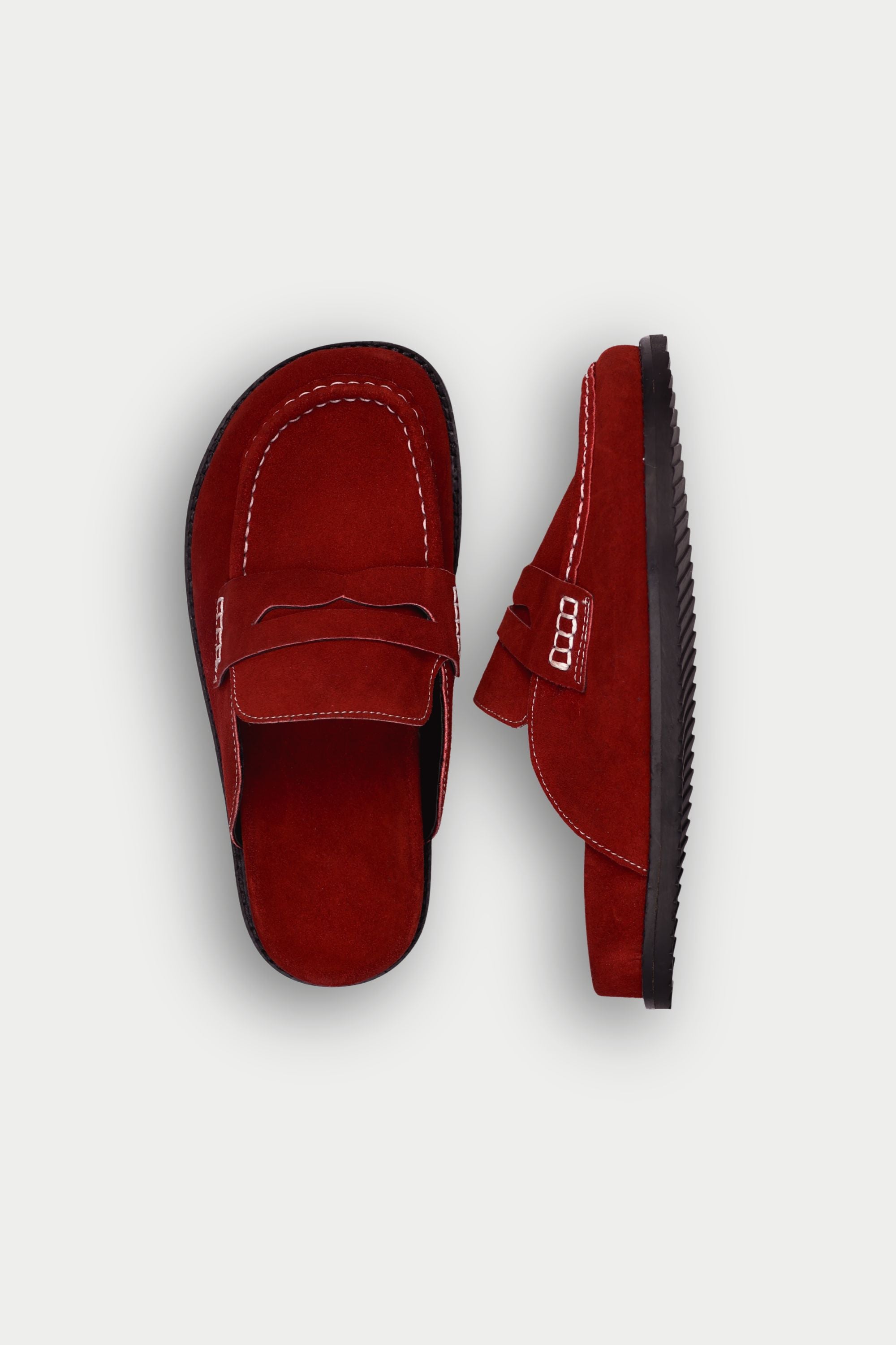 Suede Albas in Crimson