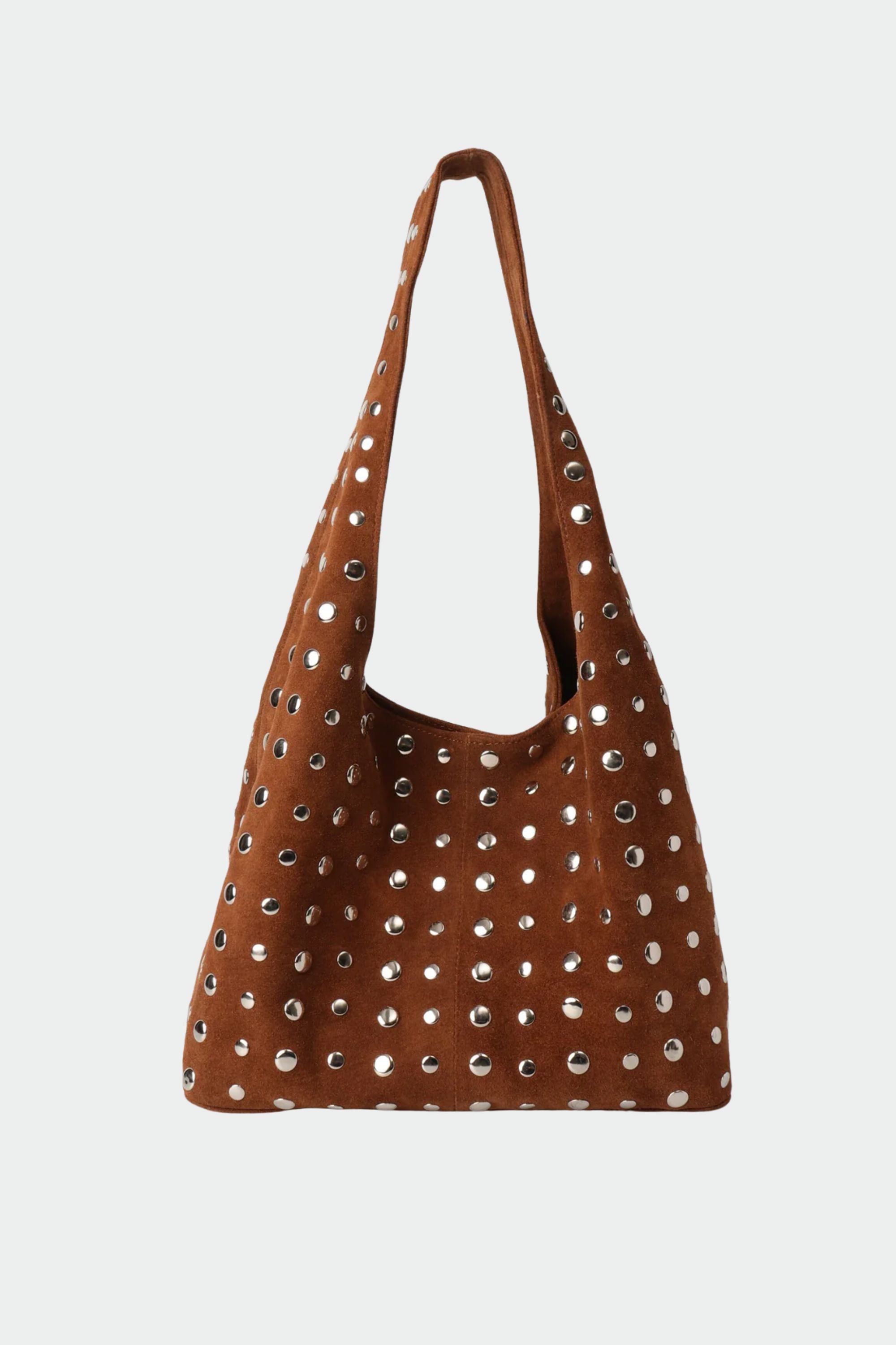 Icon Studded Tote in Terra Suede