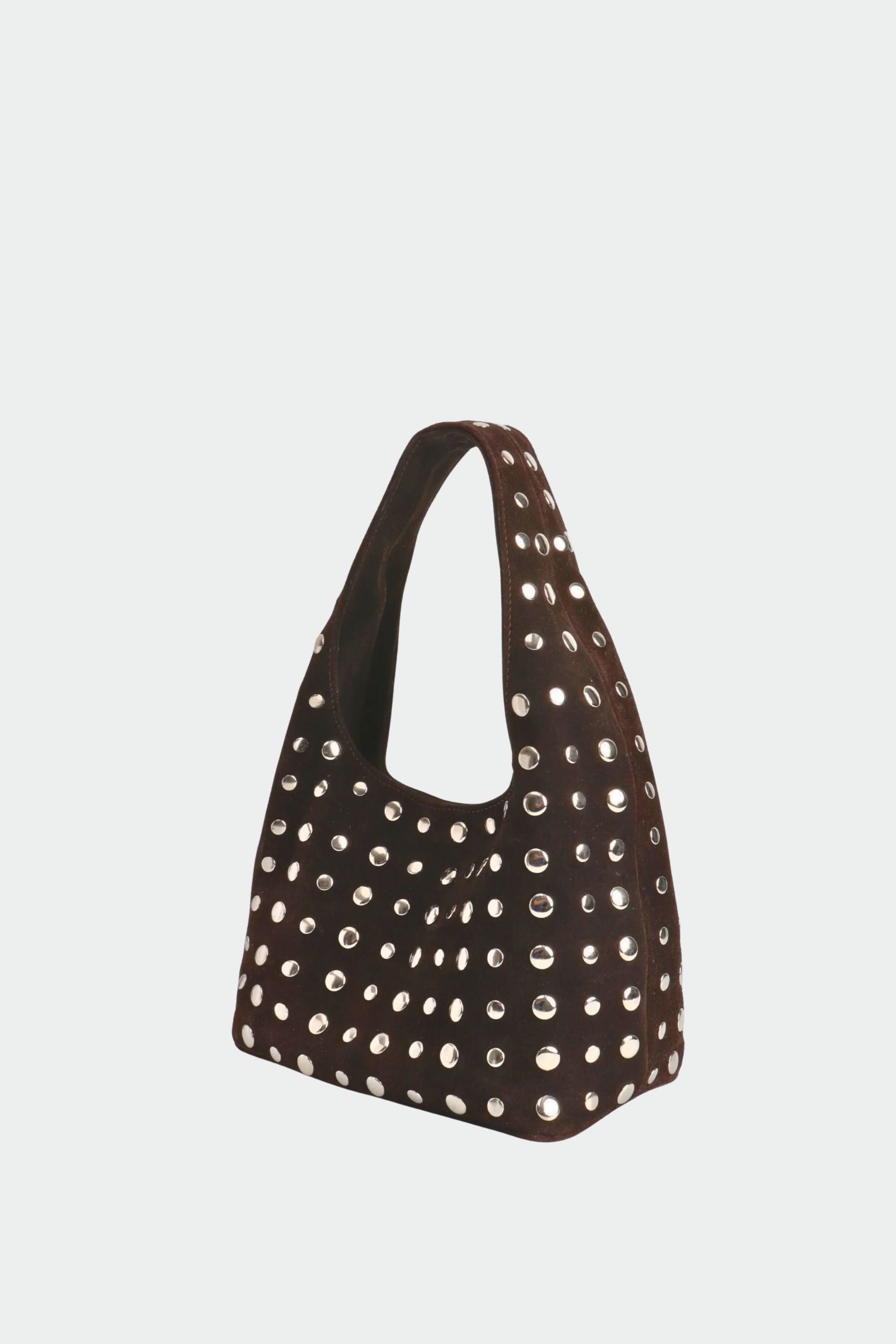 Icon Studded Midi in Brown Suede