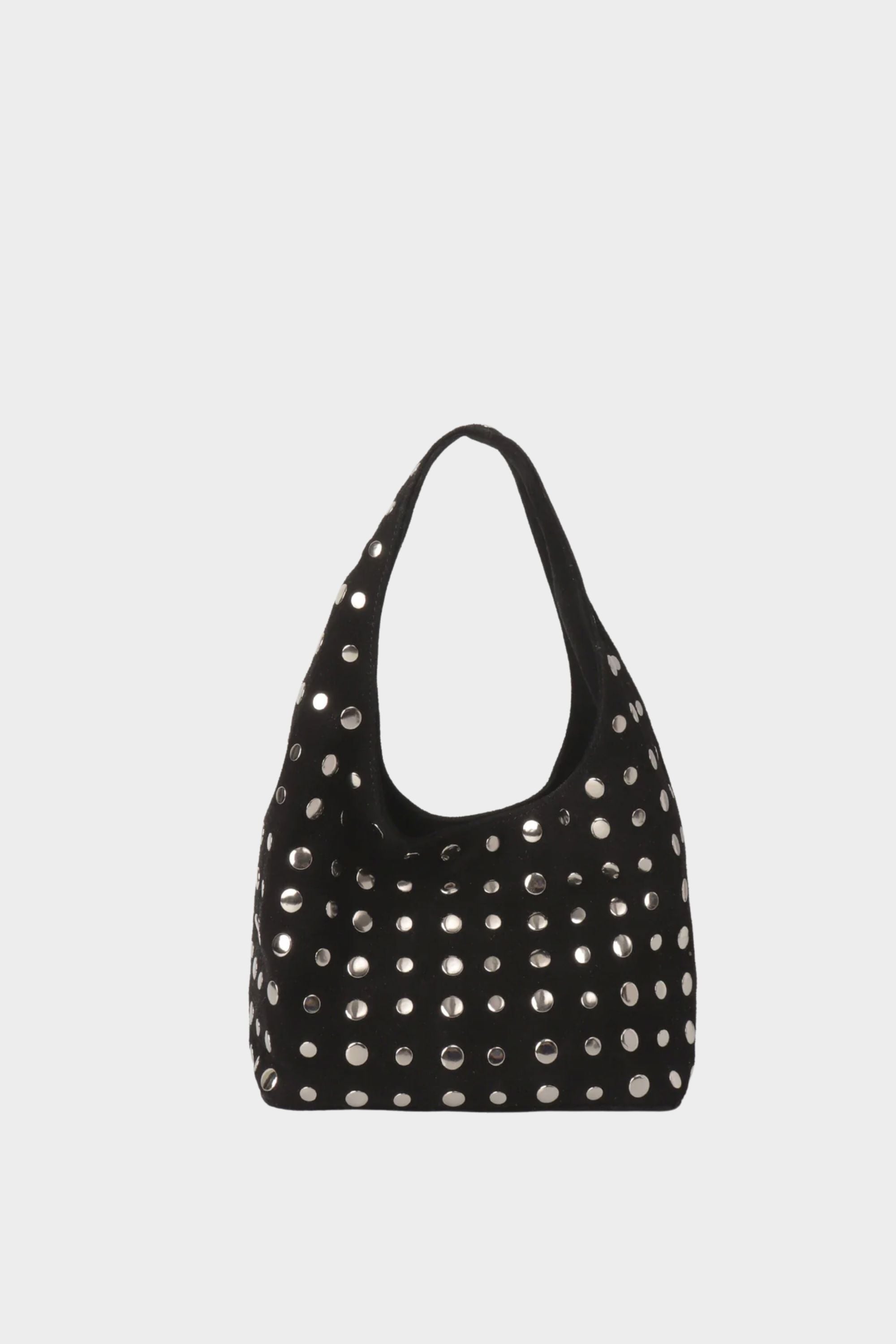 Icon Studded Midi in Black Suede