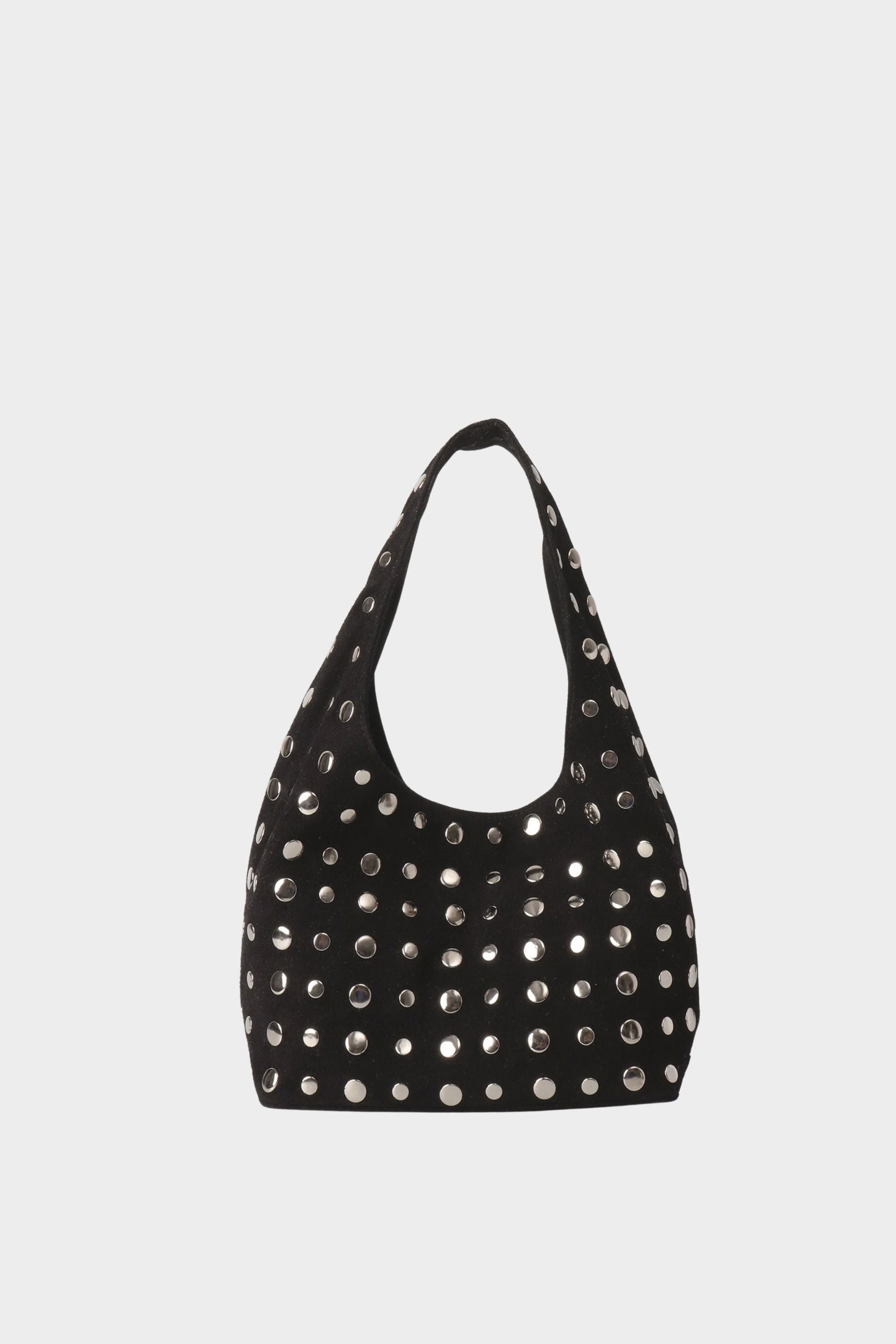Icon Studded Midi in Black Suede