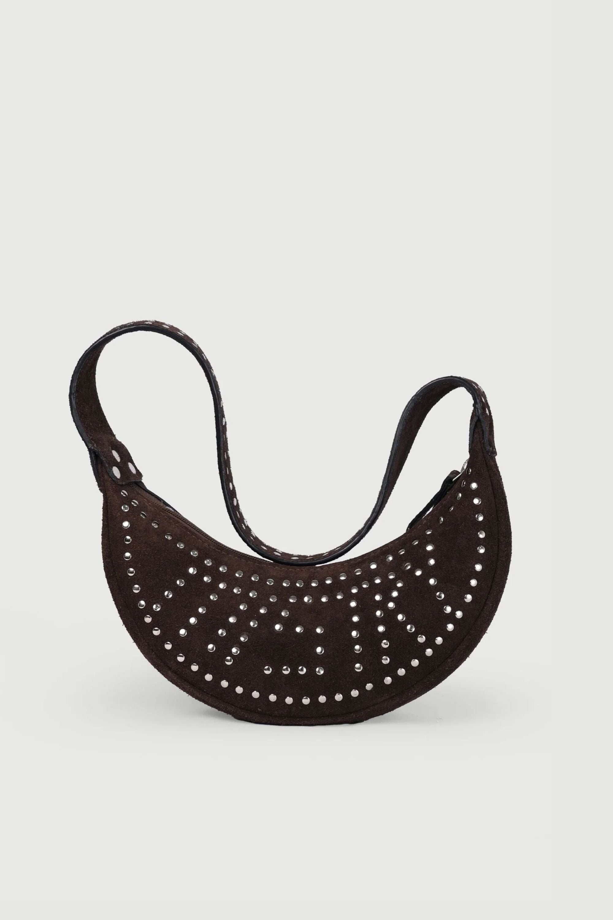 Selena With Rivets In Brown Suede