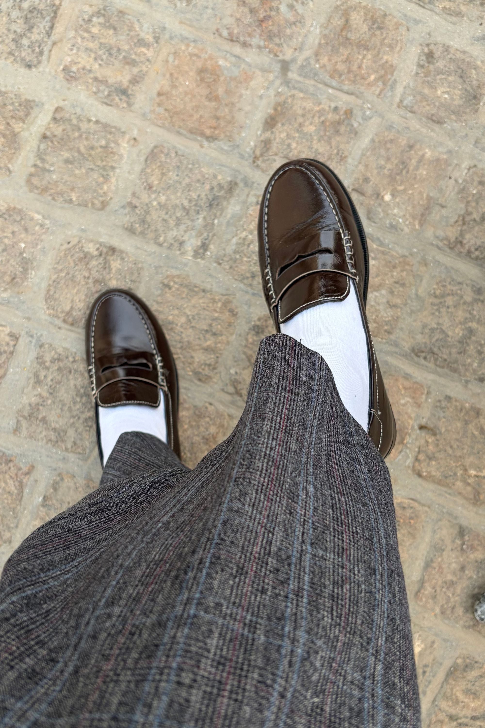 Classic Penny Cut Loafers in Brown Patent Leather