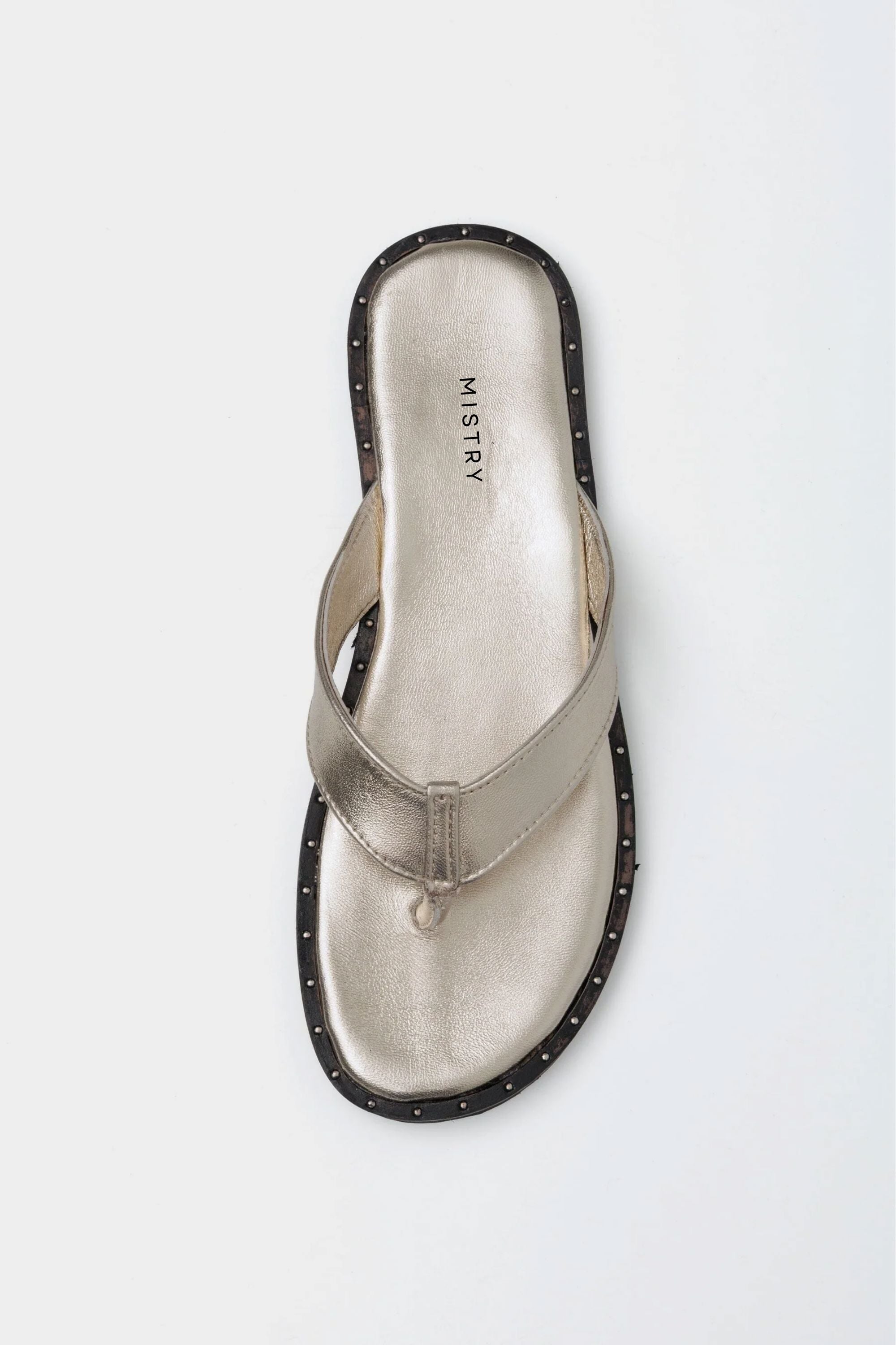 Bare Flip Flops in Champagne with Studded Detailing