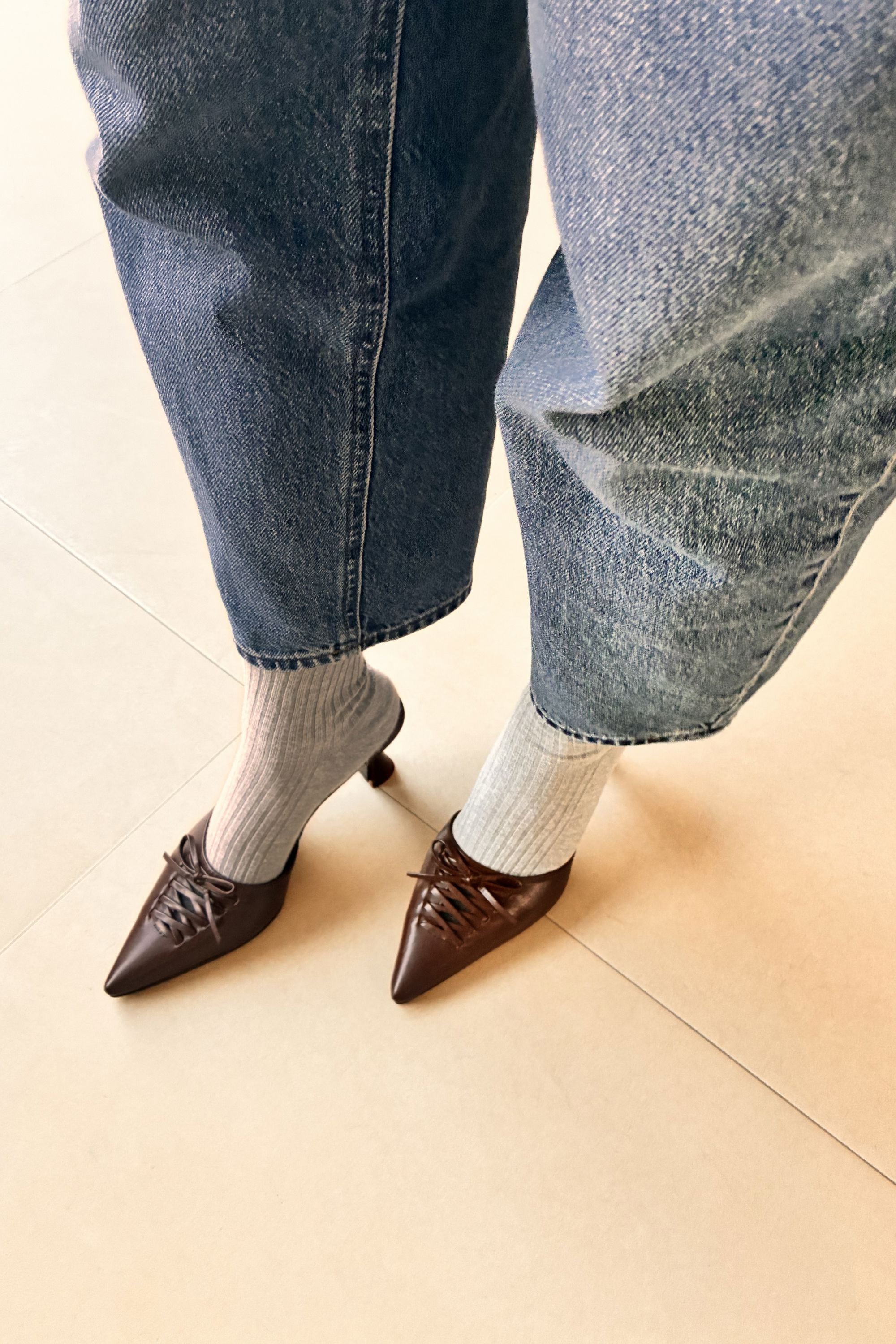 Tapered Heels in Mahogany