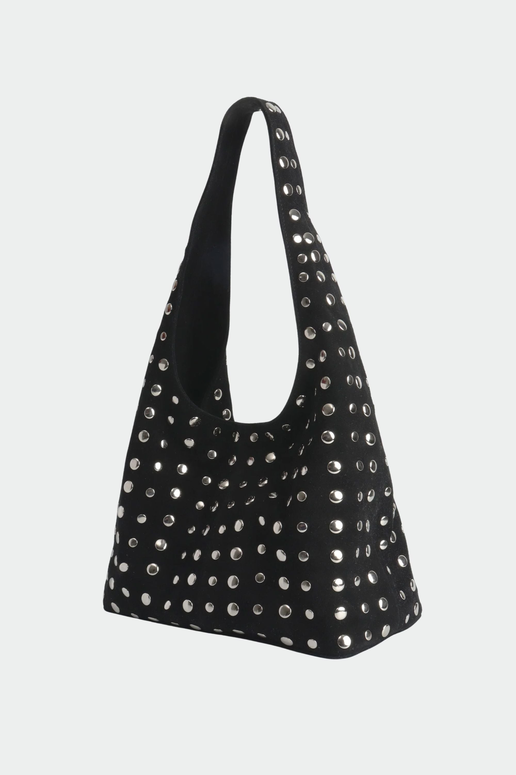 Icon Studded Tote in Black Suede