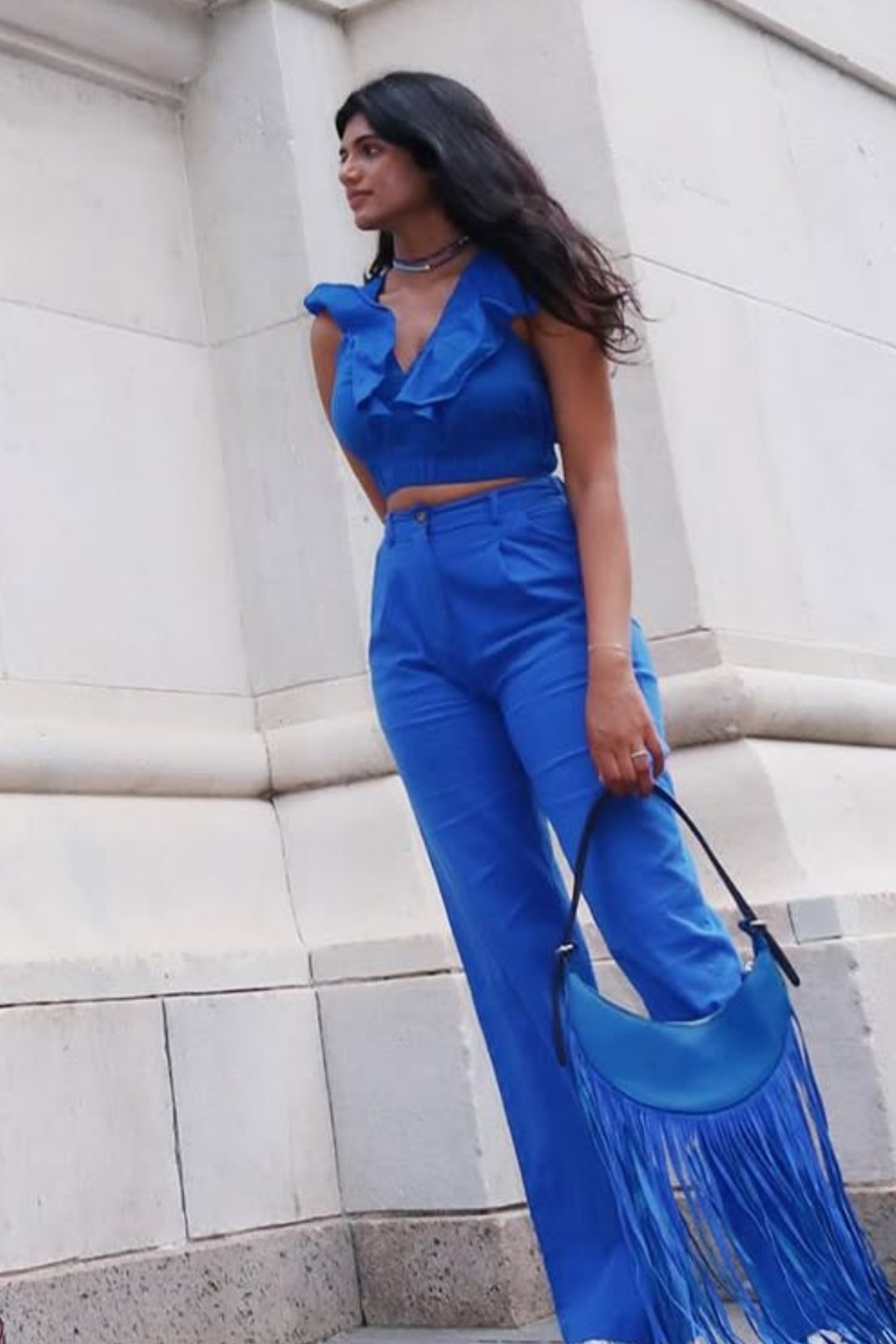 Selena Fringe in Blue Azure