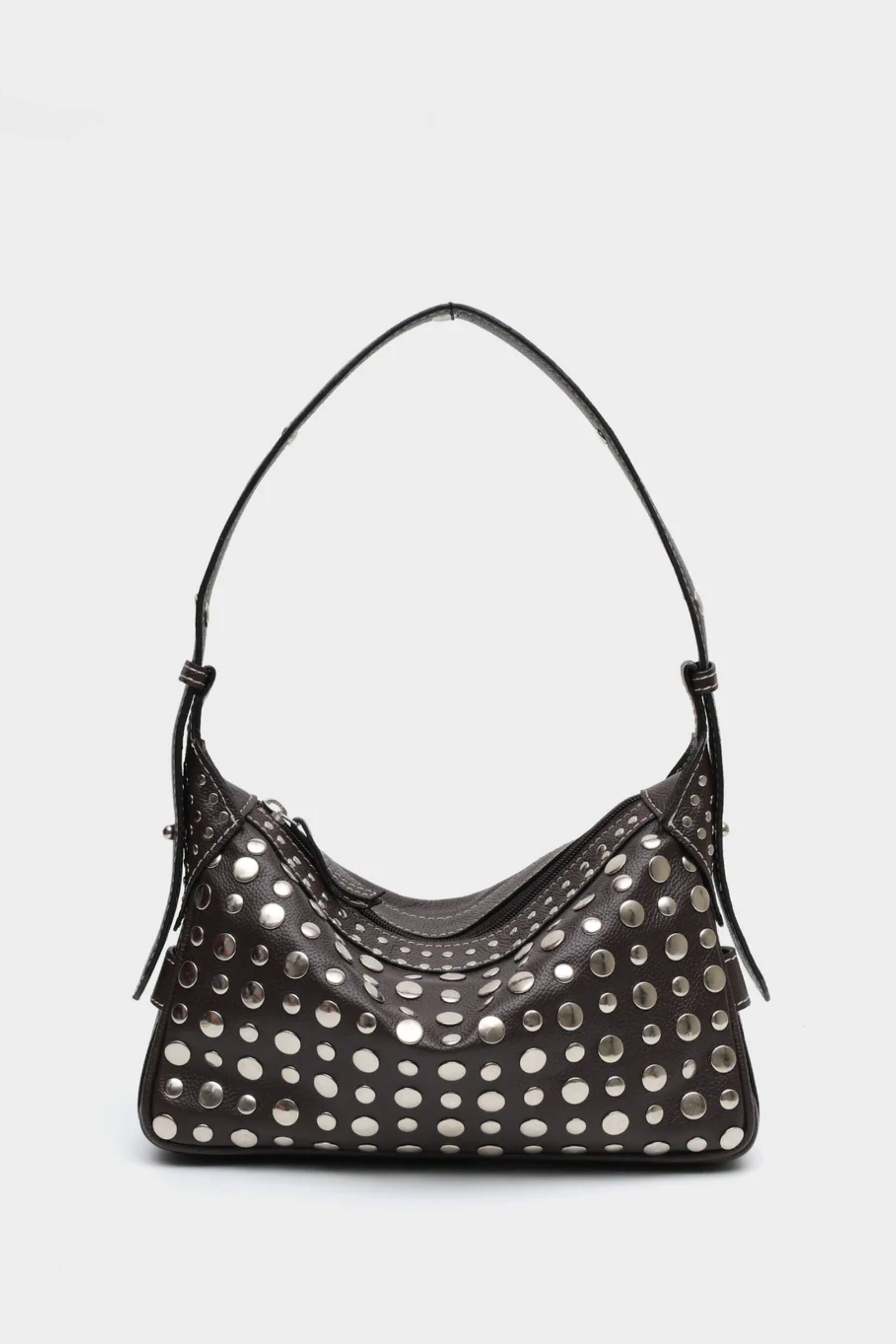 Icon Studded Baguette in Brown