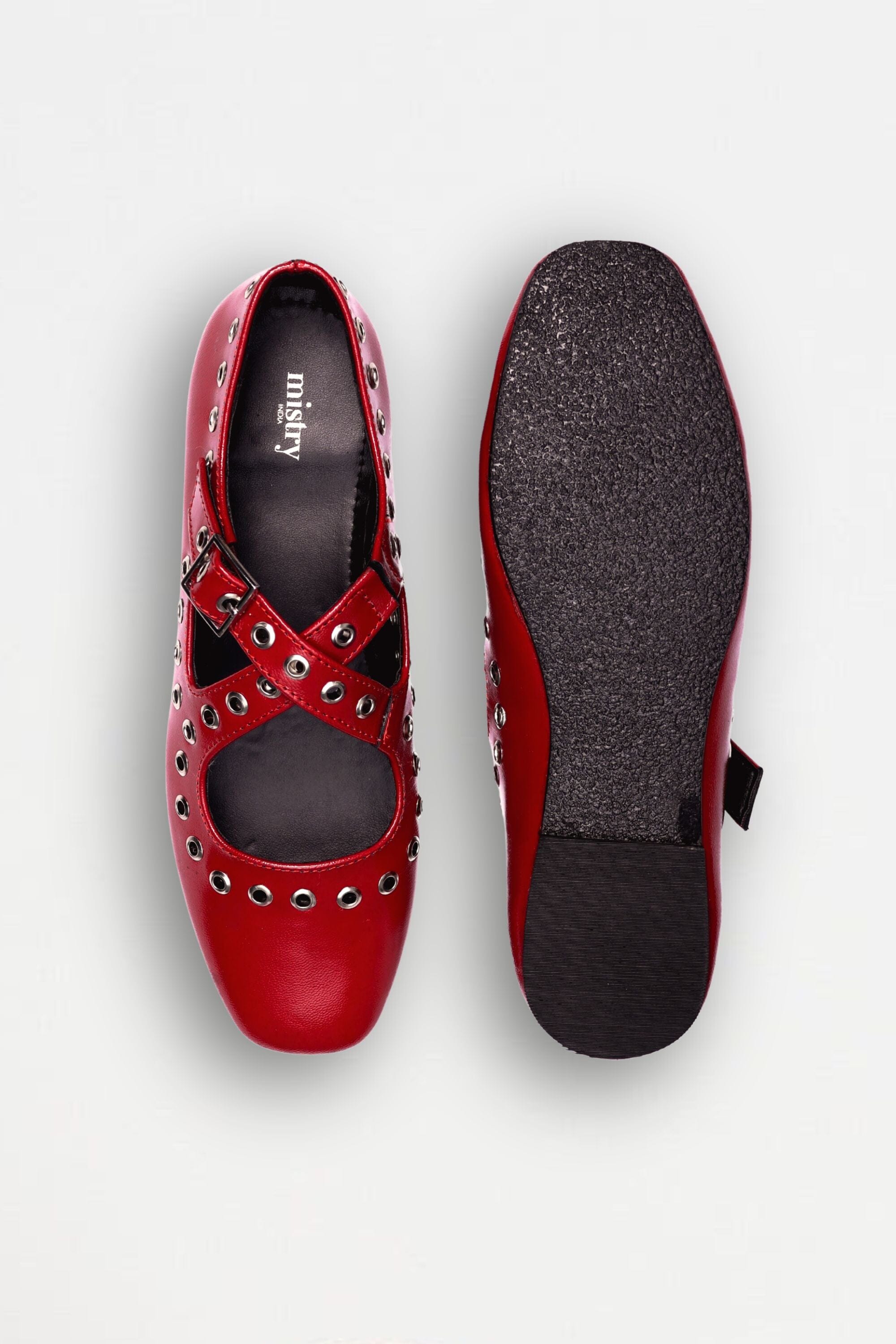 Red Crux Ballerinas with Grommets
