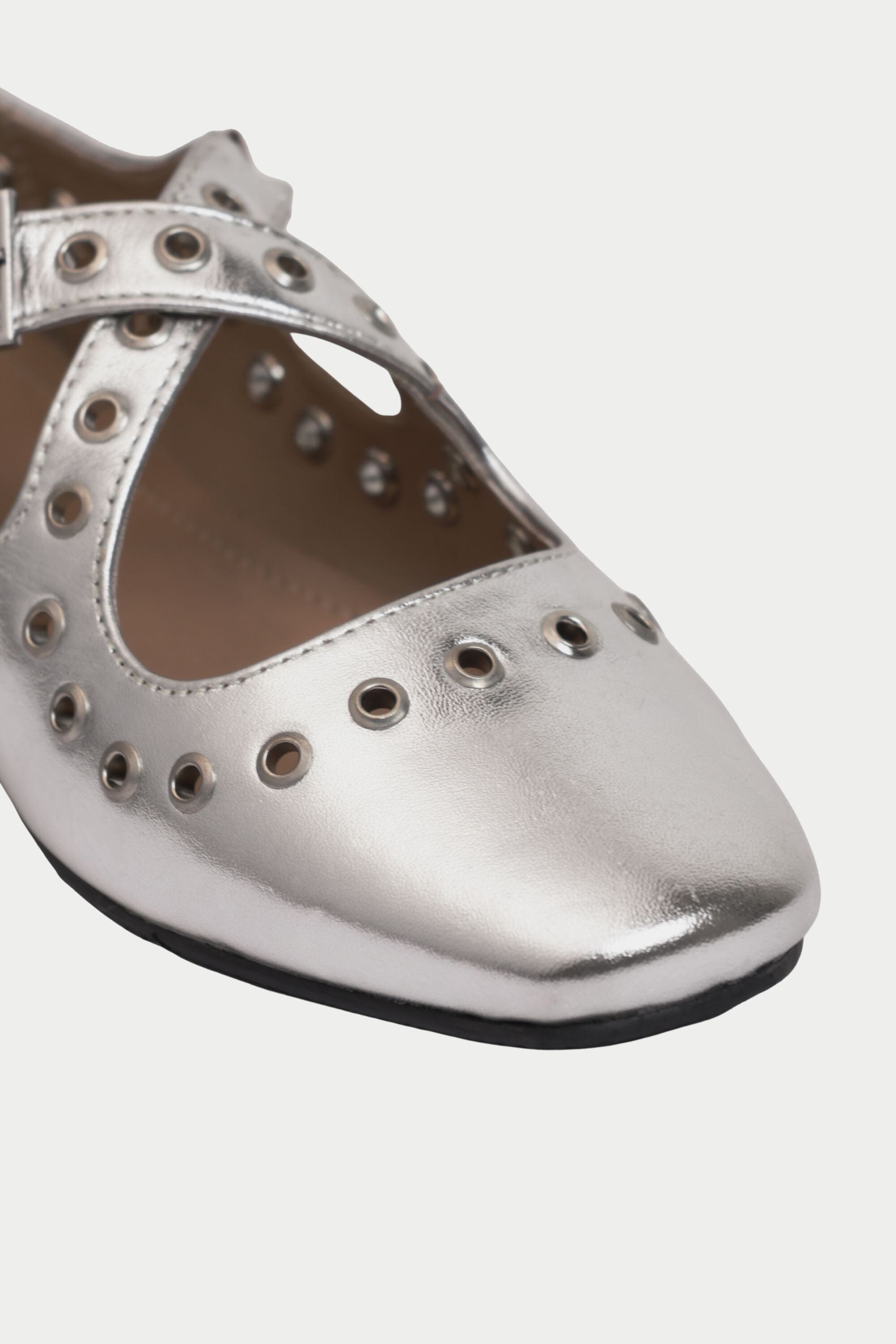 Silver Crux Ballerinas with Grommets