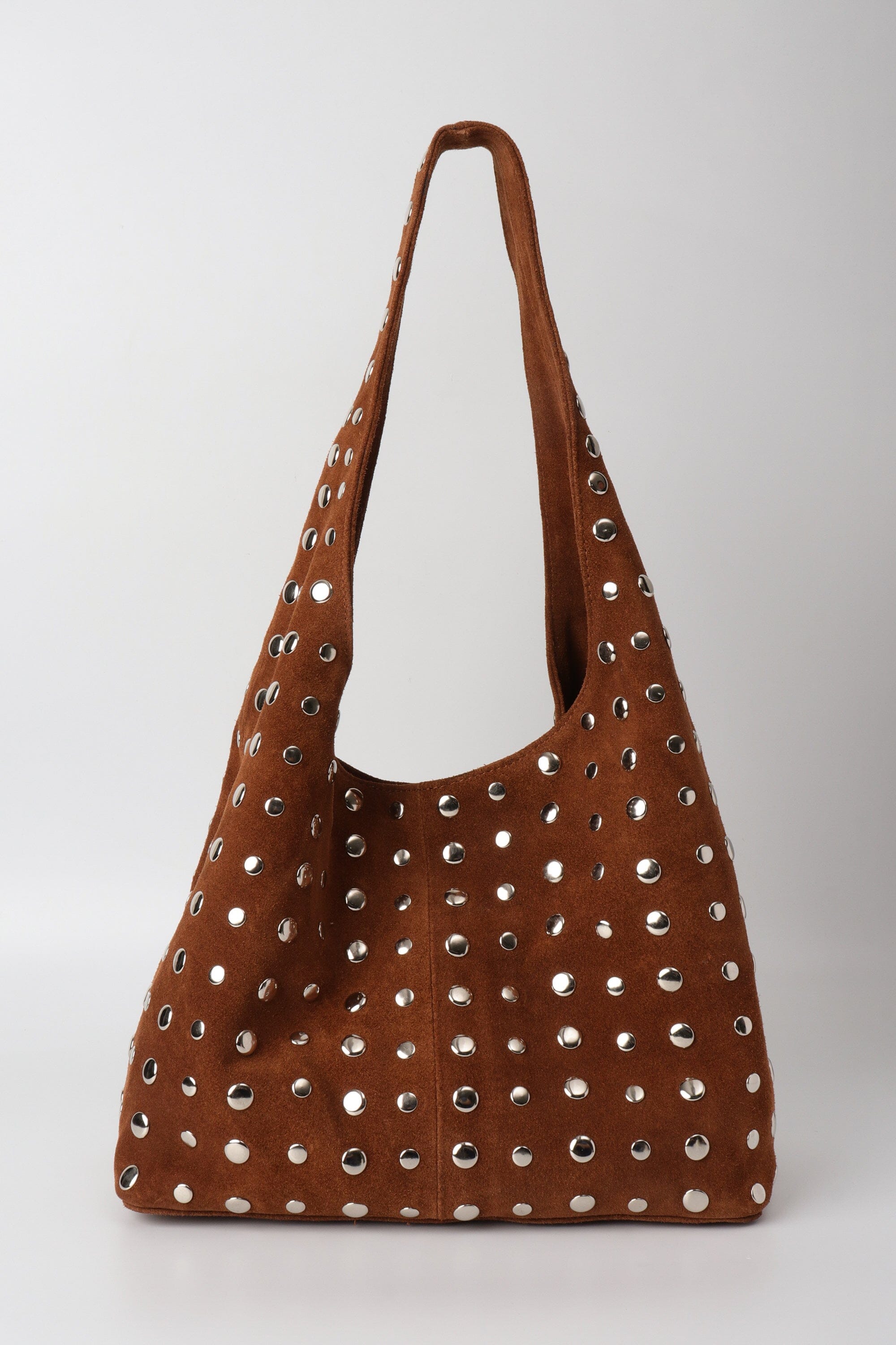 Icon Studded Tote in Terra Suede