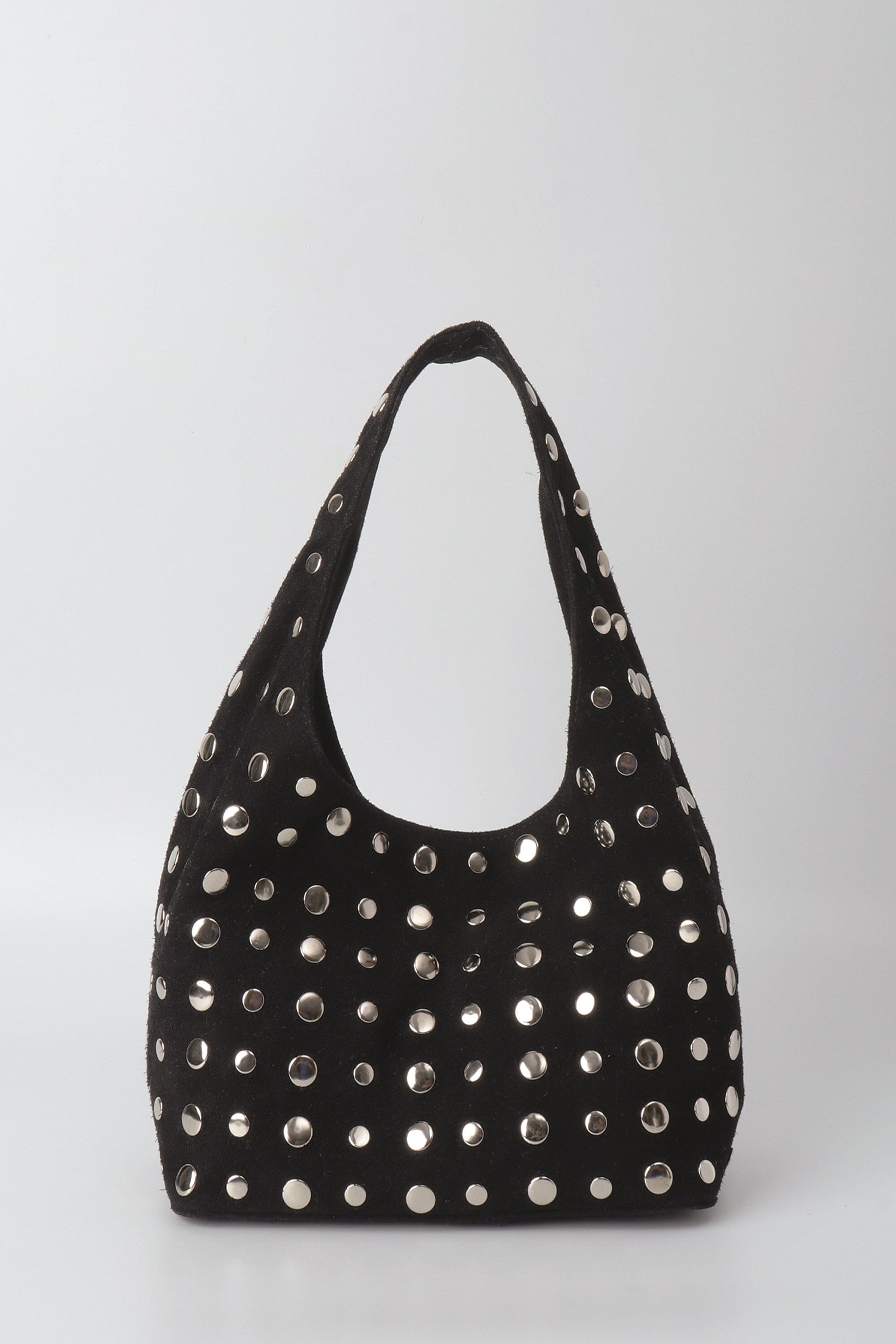 Icon Studded Midi in Black Suede