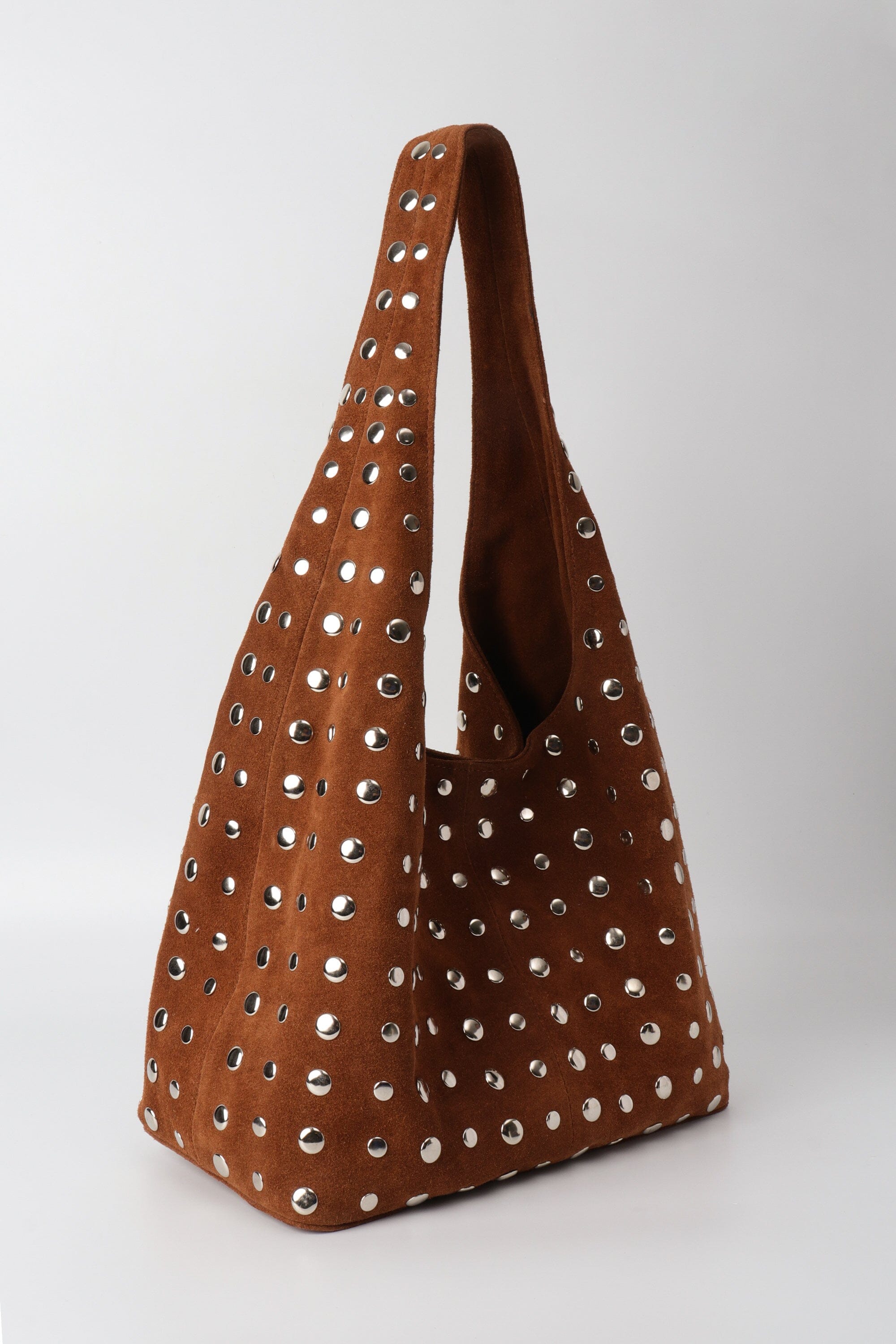 Icon Studded Tote in Terra Suede