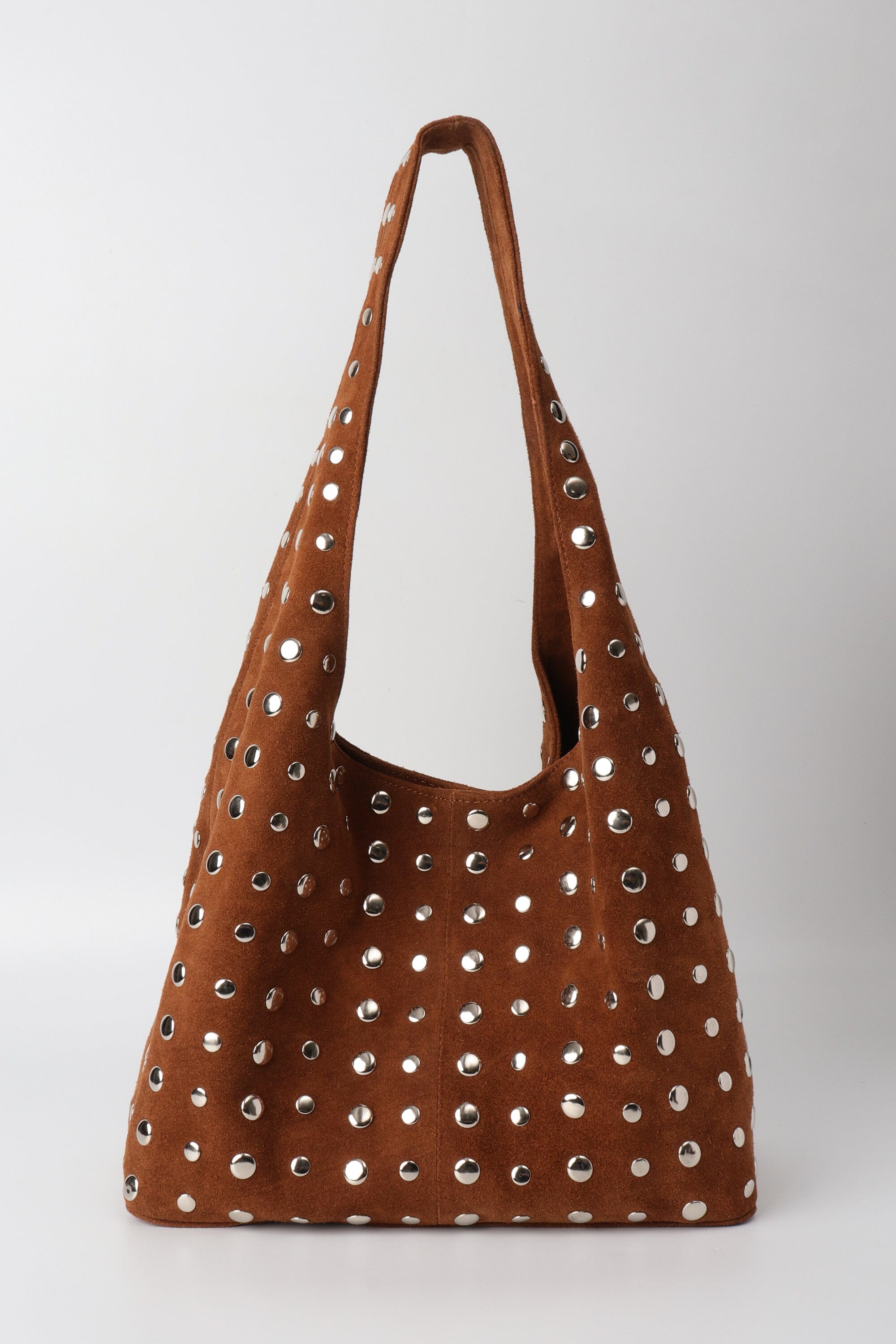 Icon Studded Tote in Terra Suede